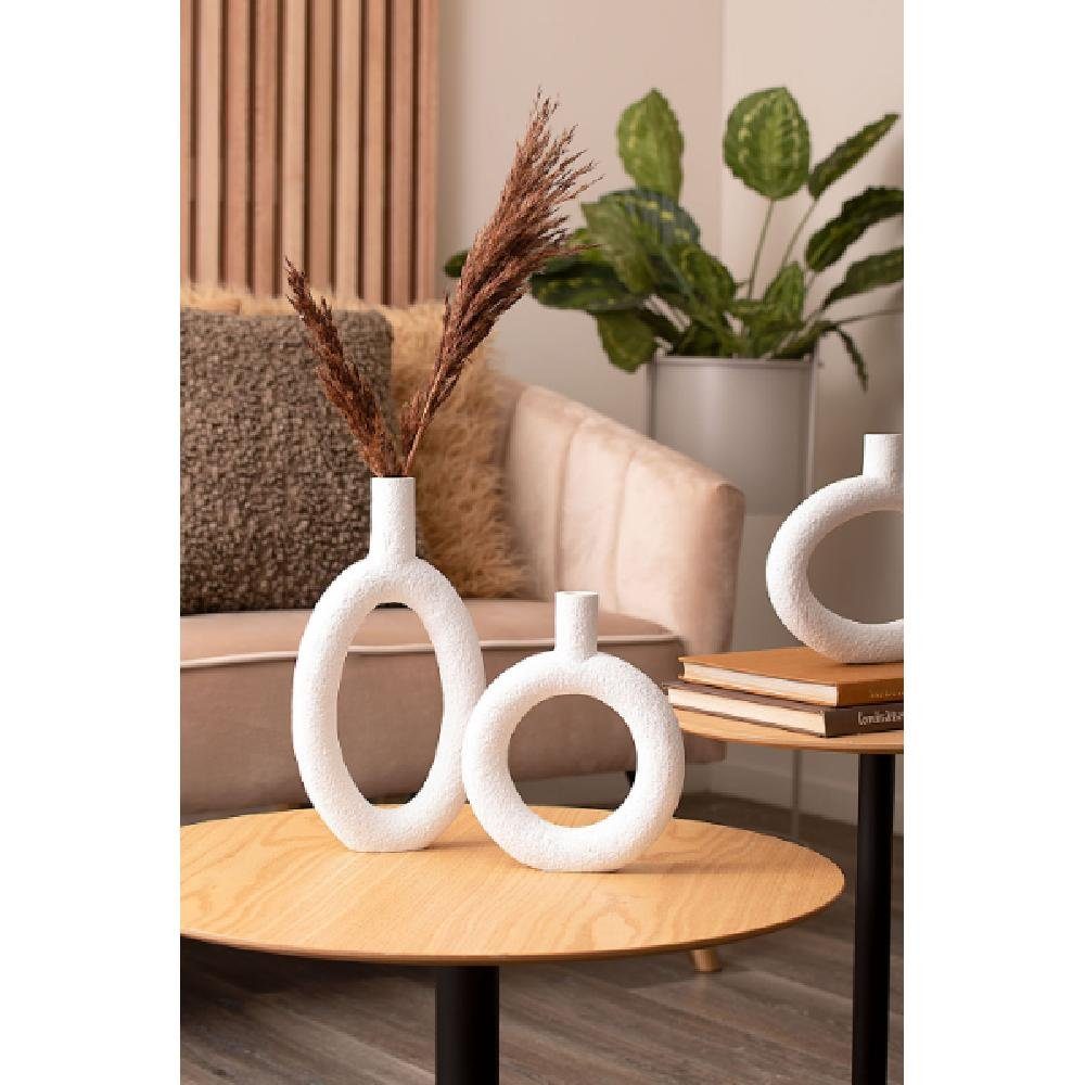 Present Time Oval Skulptur Round (18x3,5x22,5cm) Vase Ring Polyresin Ivory