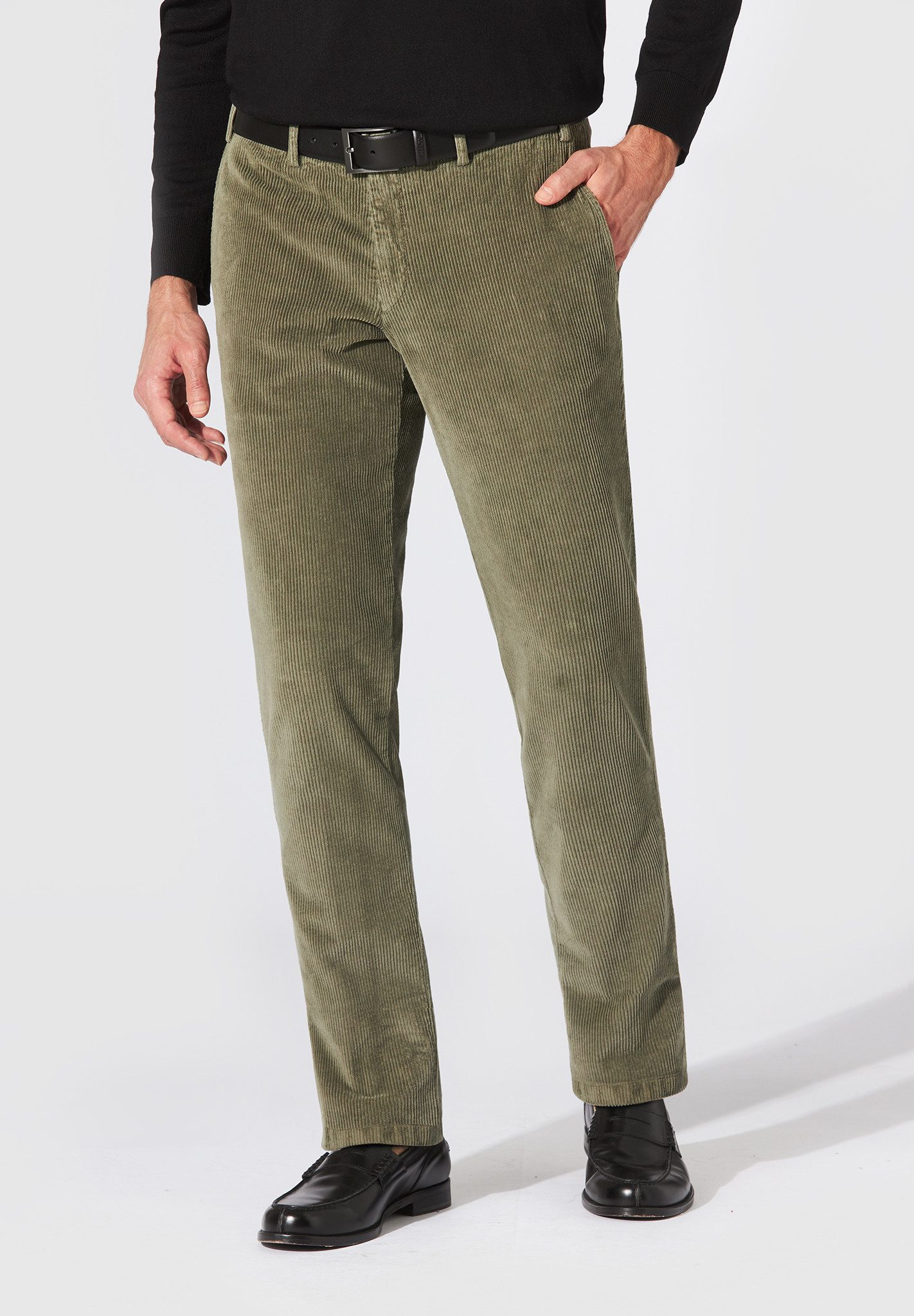 Hiltl Cordhose Tamo Cordhose Herren Slim Fit Casual Corduroy, grün, 52 elastische Cord Chino aus Baumwolle, moderne Casual Hose
