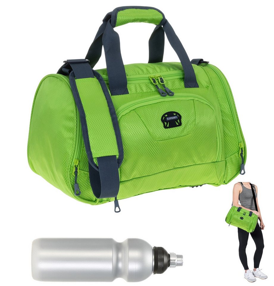 ELEPHANT Sporttasche klein Sport Tasche Reisetasche Trainer S-M 42 cm, 18 Liter Gym Fitness Bag Freizeittasche + Trinkflasche
