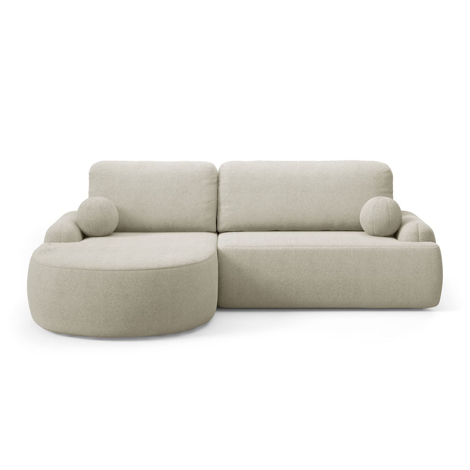 Lookway Ecksofa CLEO Rundes Ecksofa mit Schlaffunktion und Bettkasten, mit Bettfunktion und Bettkasten