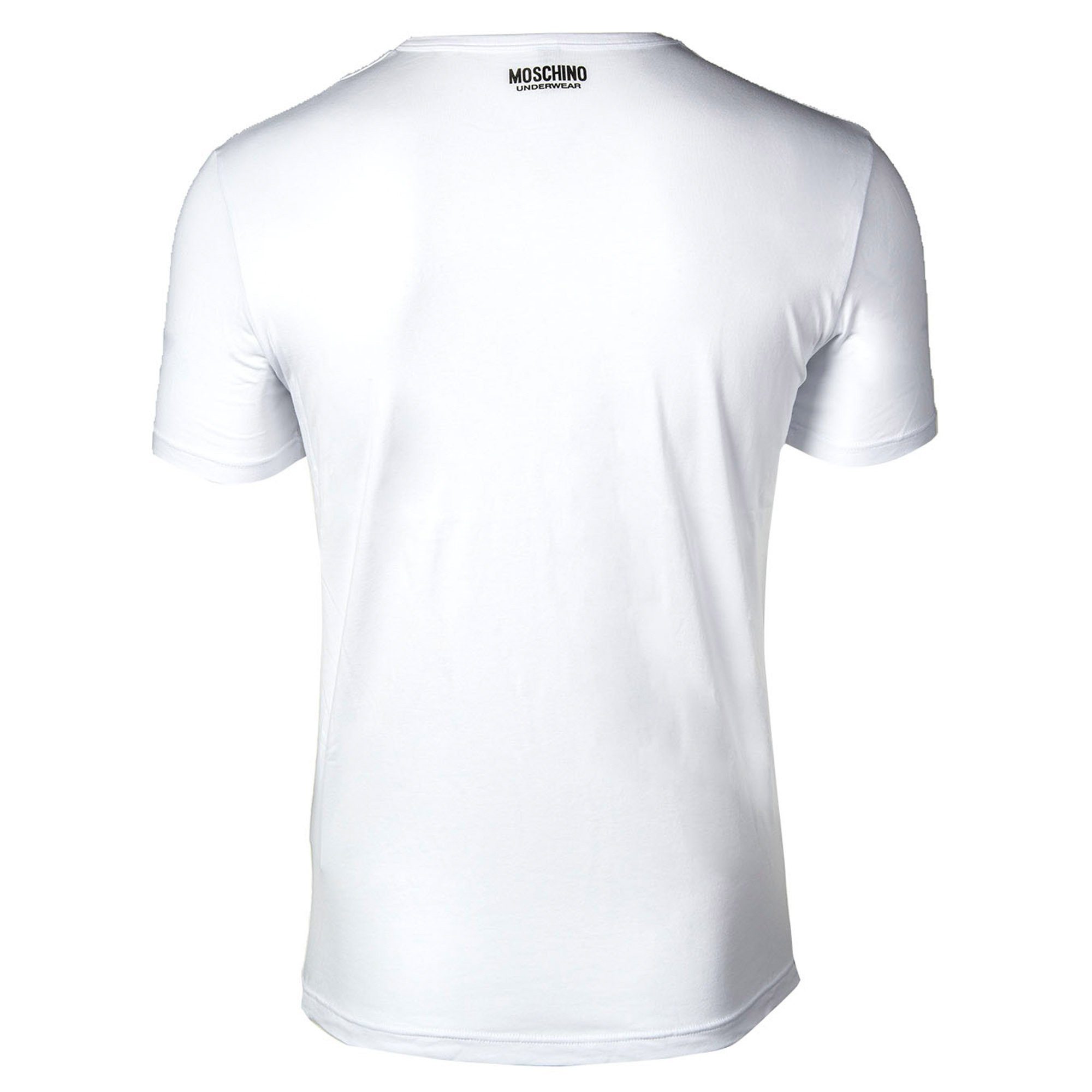 Pack Neck, Moschino 2er Rundhals - Herren T-Shirt Crew Weiß T-Shirt