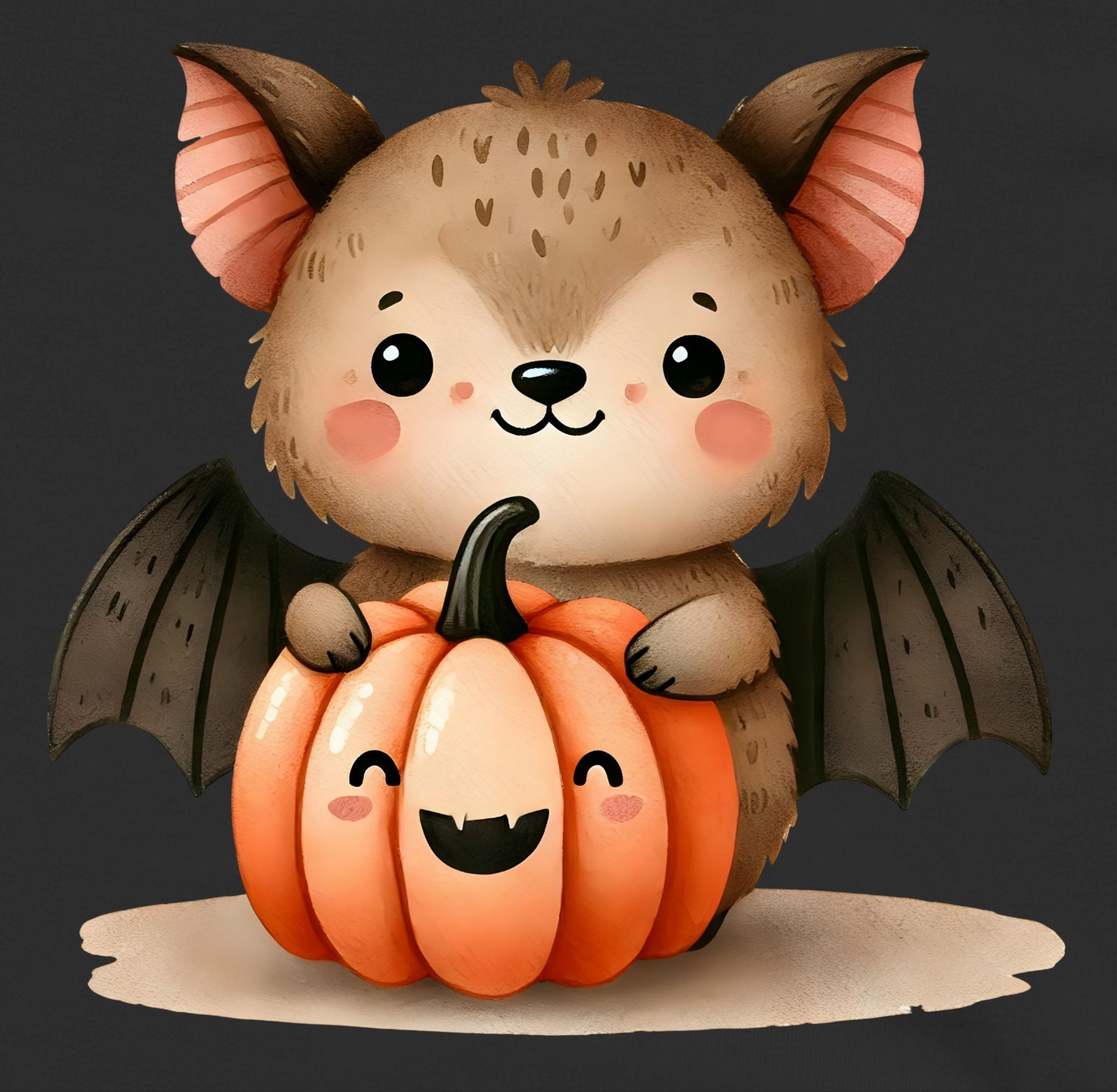 Shirtracer Hoodie Süße Fledermaus mit Kürbis, Herbstliches und niedliches Motiv, Hallo Halloween Kostüme für Kinder