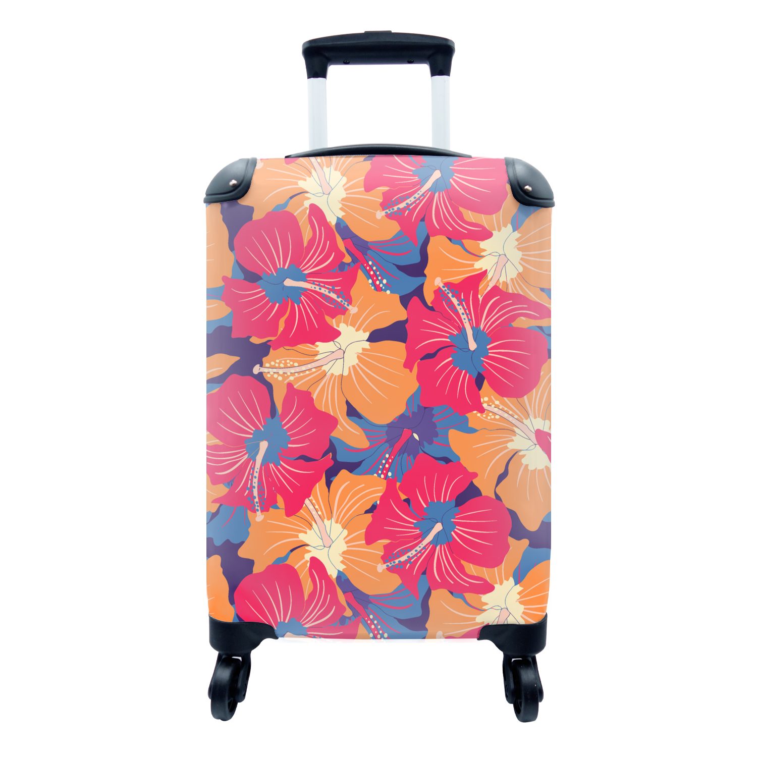 Reisekoffer Muster, 4 Rollen, Ferien, - Reisetasche - für Sommer Trolley, Handgepäckkoffer rollen, Blumen - MuchoWow Handgepäck mit Hawaii