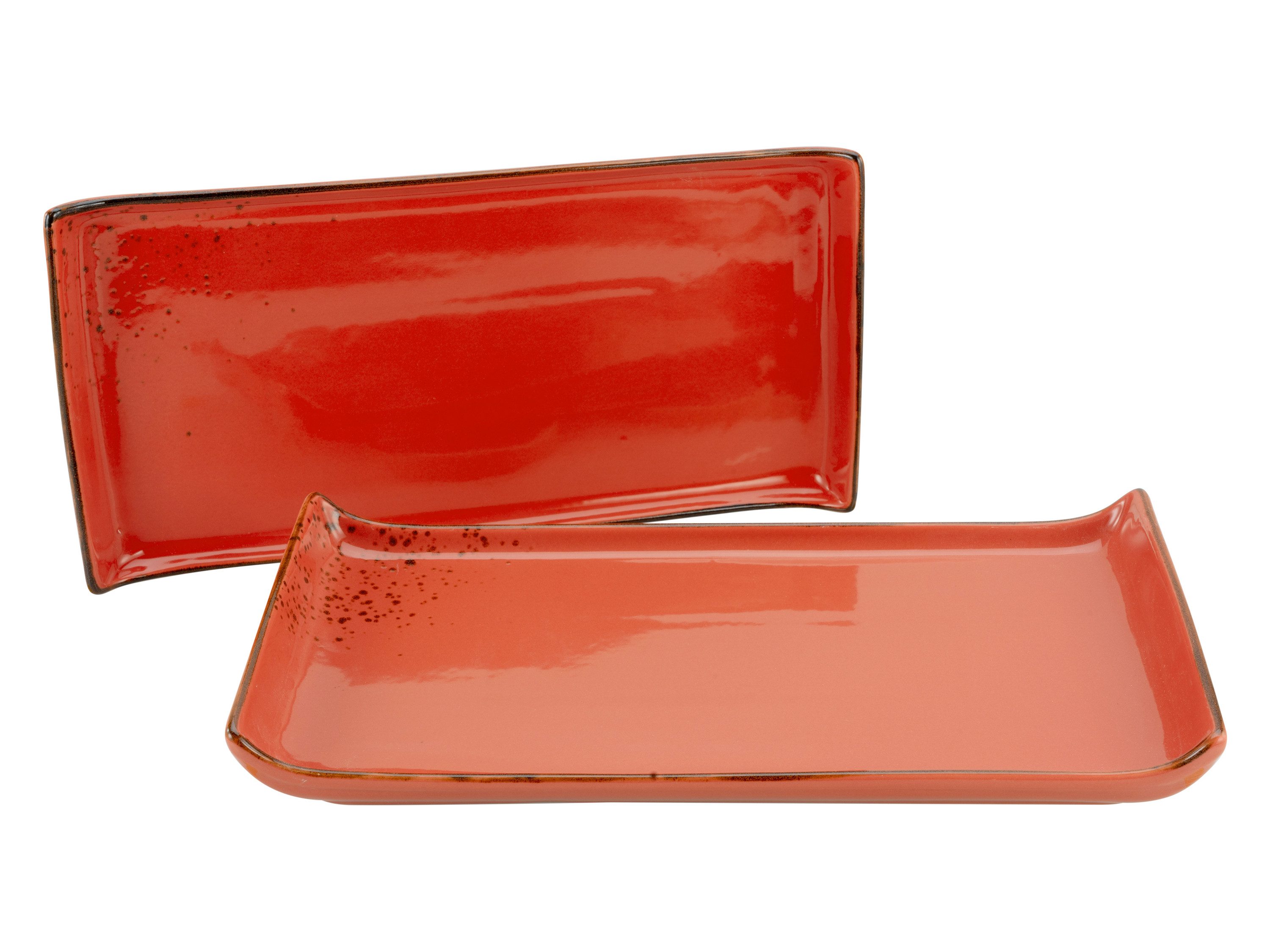 CreaTable Servierteller Nature Collection Red, Steinzeug, (2-tlg., 2 BBQ Platten)