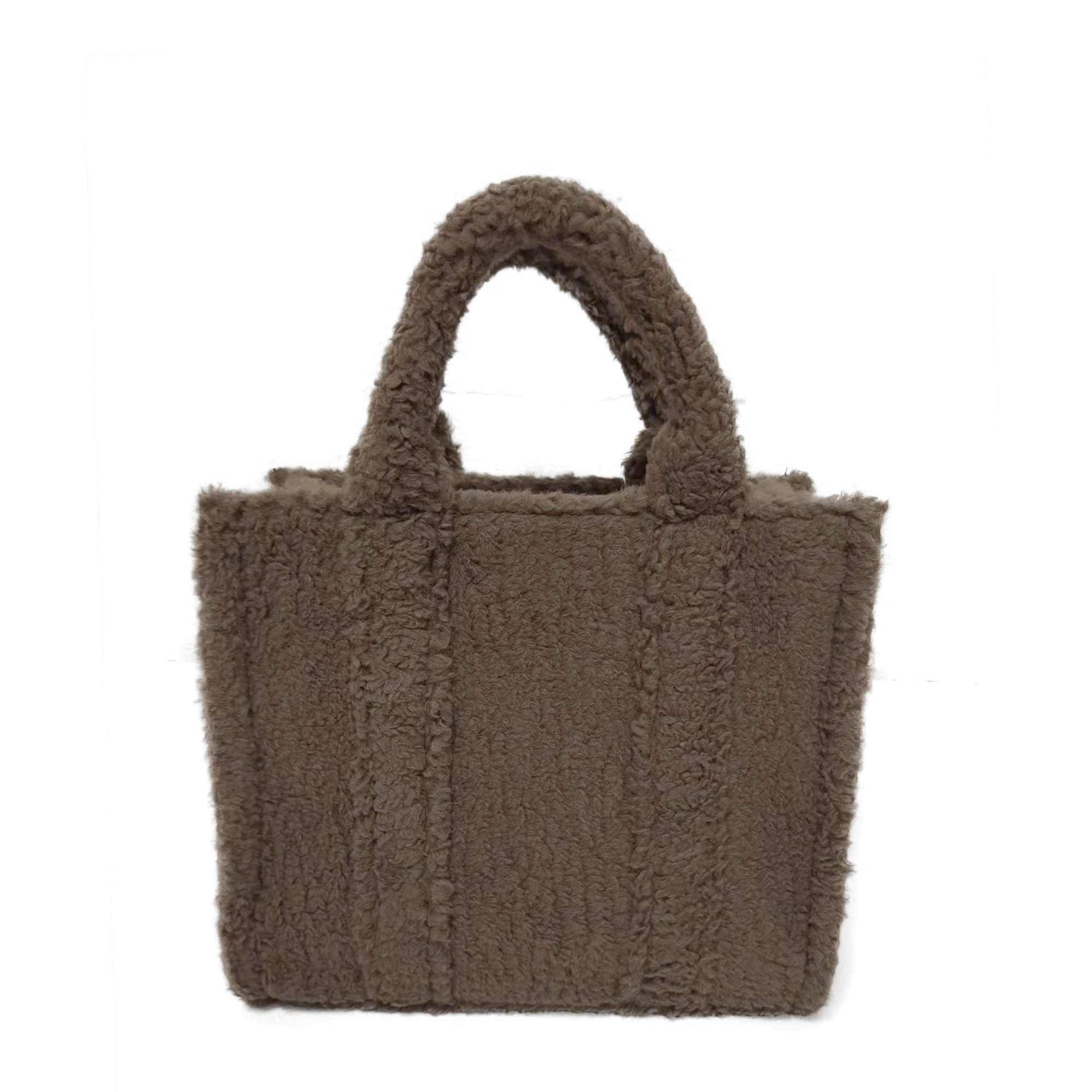 Lara Laurén Handtasche moderner Shopper mit Magnetverschluss, elegante Umhängetasche aus Kunstfell