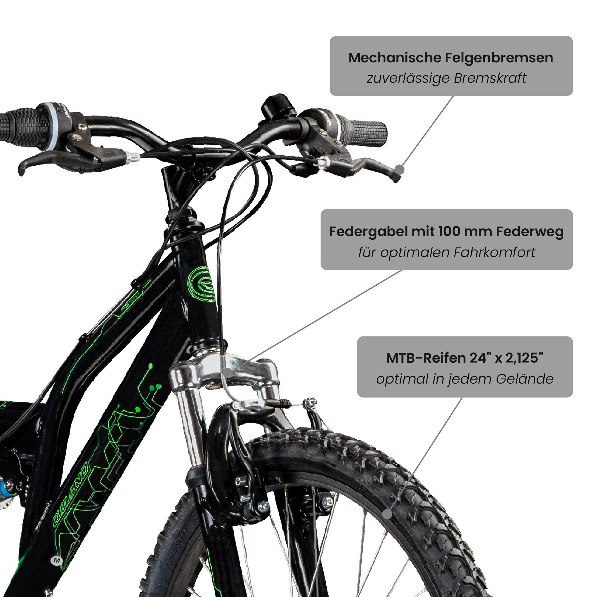 Galano Mountainbike FS180, 18 Gang, Kettenschaltung, Jugendfahrrad ab 8 130-145 cm MTB Fully Fahrrad Mädchen Jungen