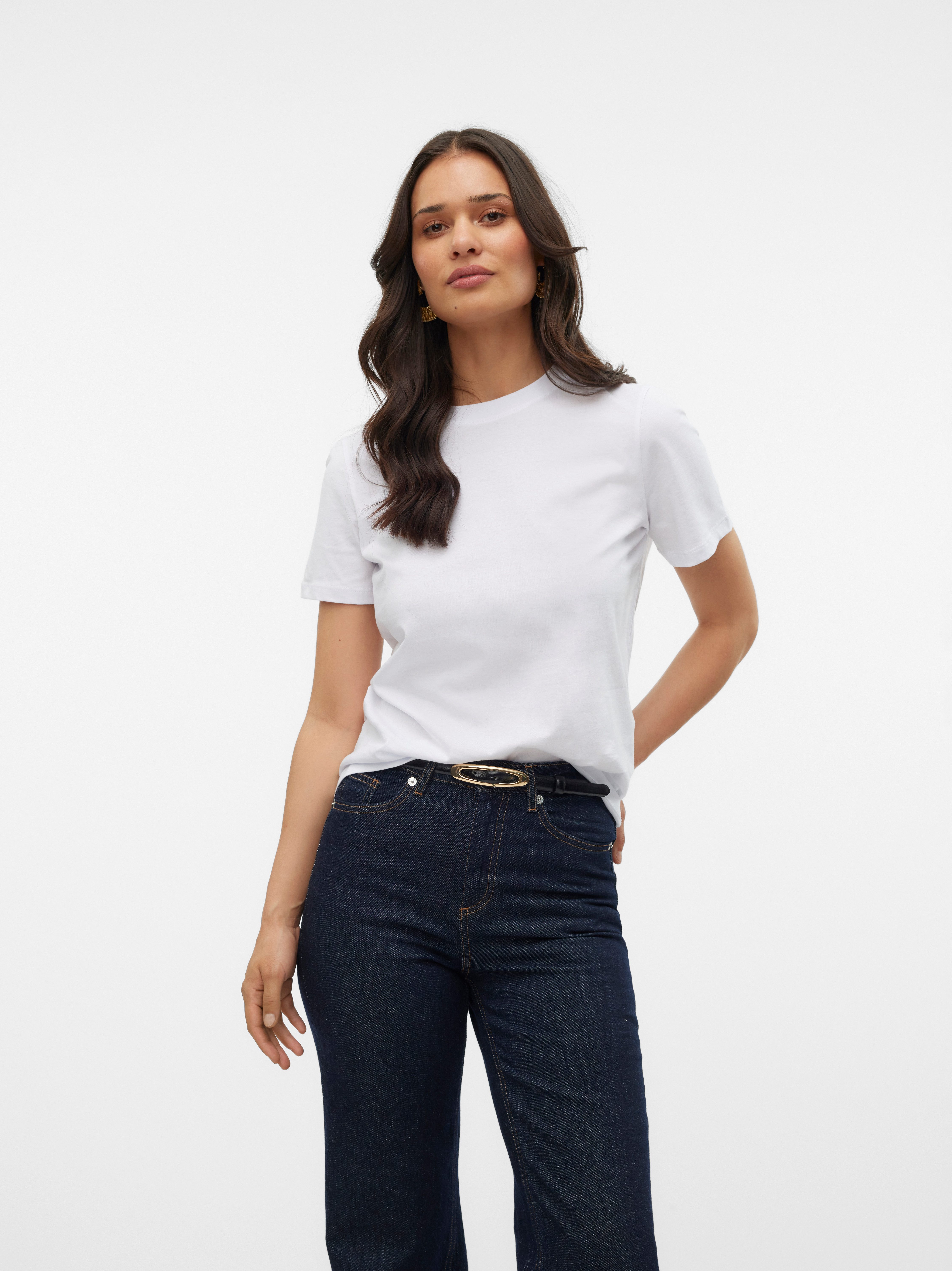 Vero Moda Kurzarmshirt VMPAULINA SS T-SHIRT GA JRS NOOS Baumwolle, regular günstig online kaufen