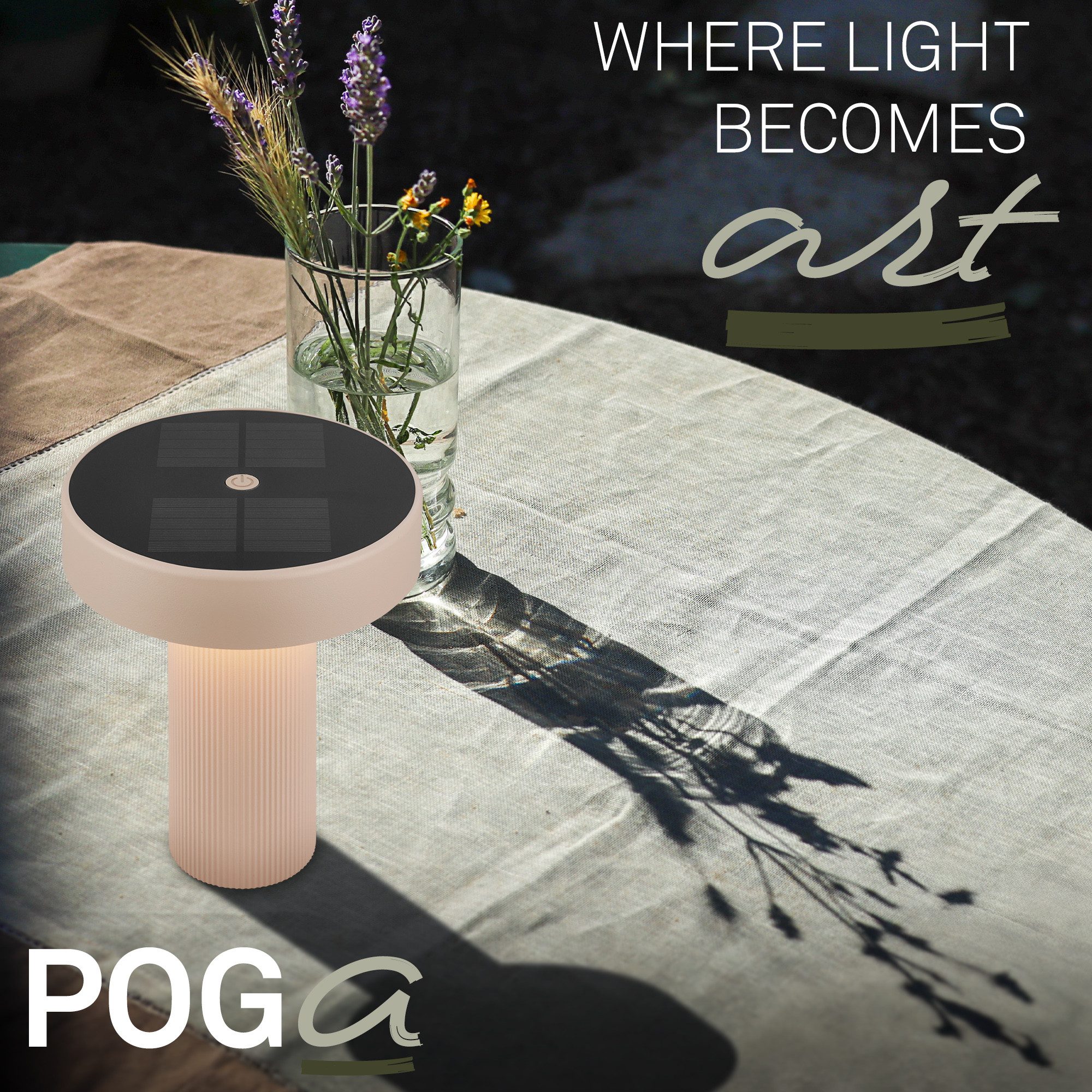 Briloner Leuchten LED Außen-Tischleuchte Solar Tischlampe kabellos Akku Touch dimmbar Design Award, LED wechselbar, Warmweiß, 16x20 cm, Akku tauschbar, Indoor/Outdoor, Wohnzimmer, Balkon