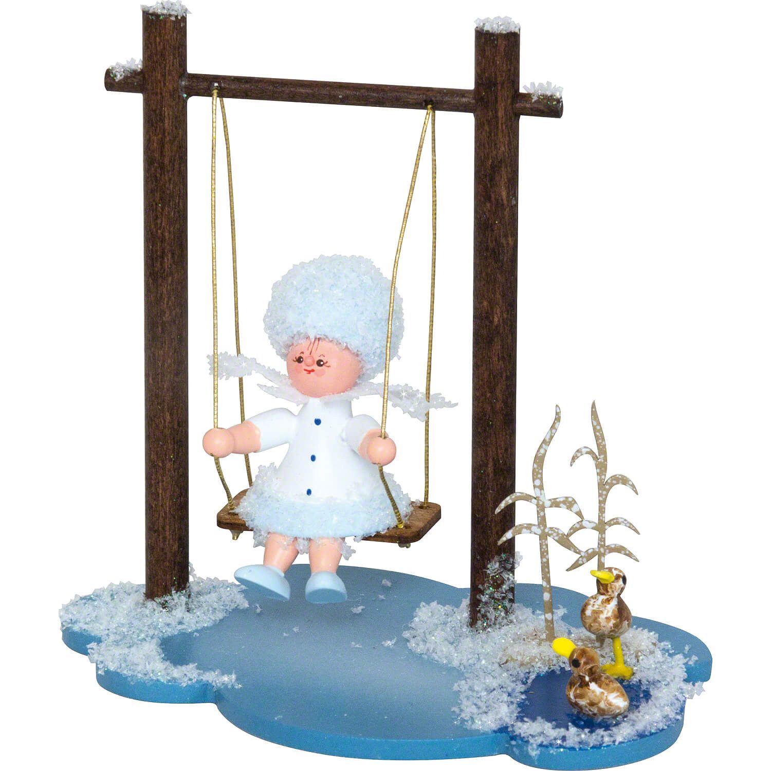 Kuhnert Dekofigur Schneeflöckchen mit Schaukel (8,5cm) von Drechslerei Kuhnert