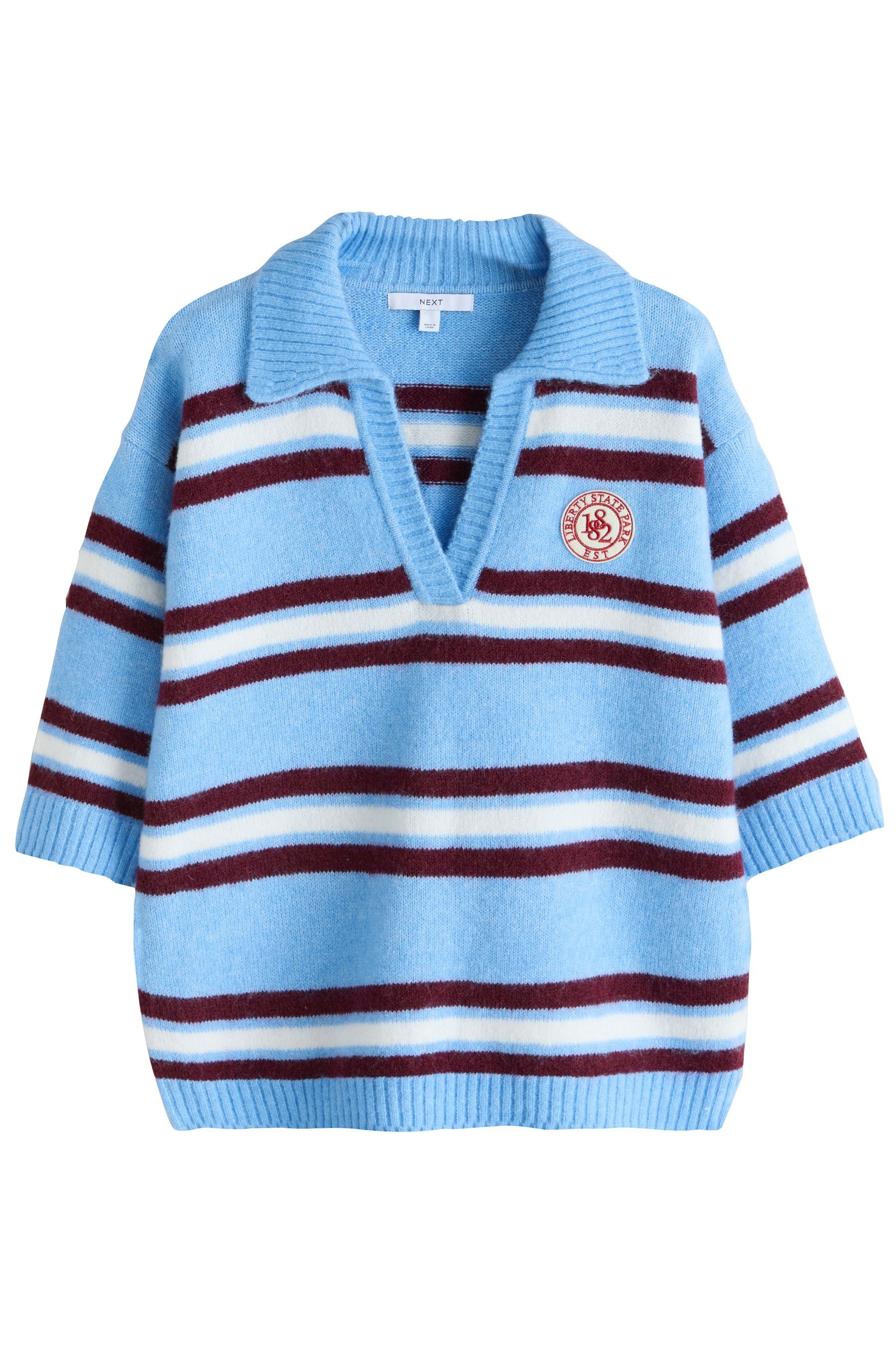 Next Polokragenpullover Polopullover, offener Kragen + halblange Ärmeln (1- günstig online kaufen