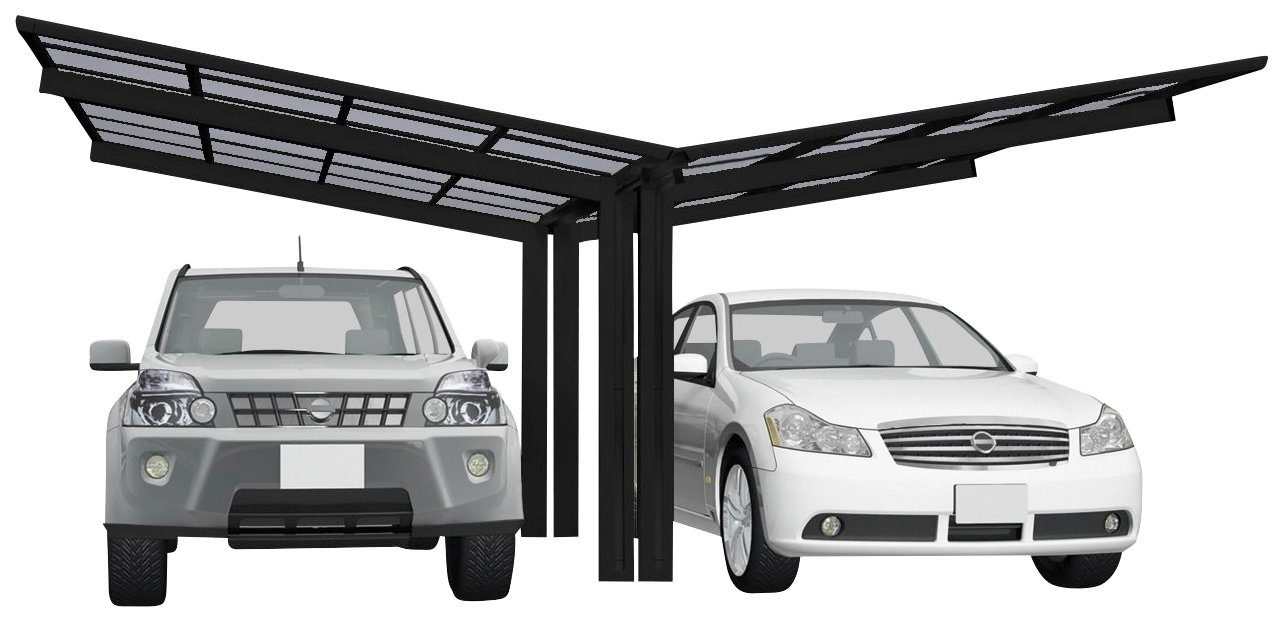 BxT: Linea 240 Doppelcarport Einfahrtshöhe, cm, Typ Y-schwarz, 80 cm Aluminium 548x495 Ximax