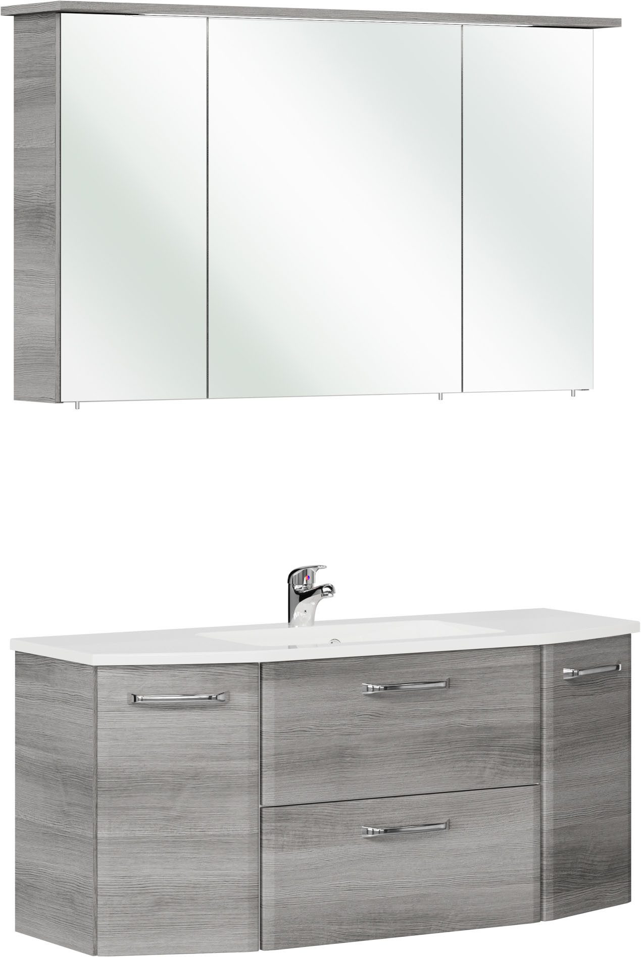 Badmöbel-Set 3-teilig, mit Spiegelschrank