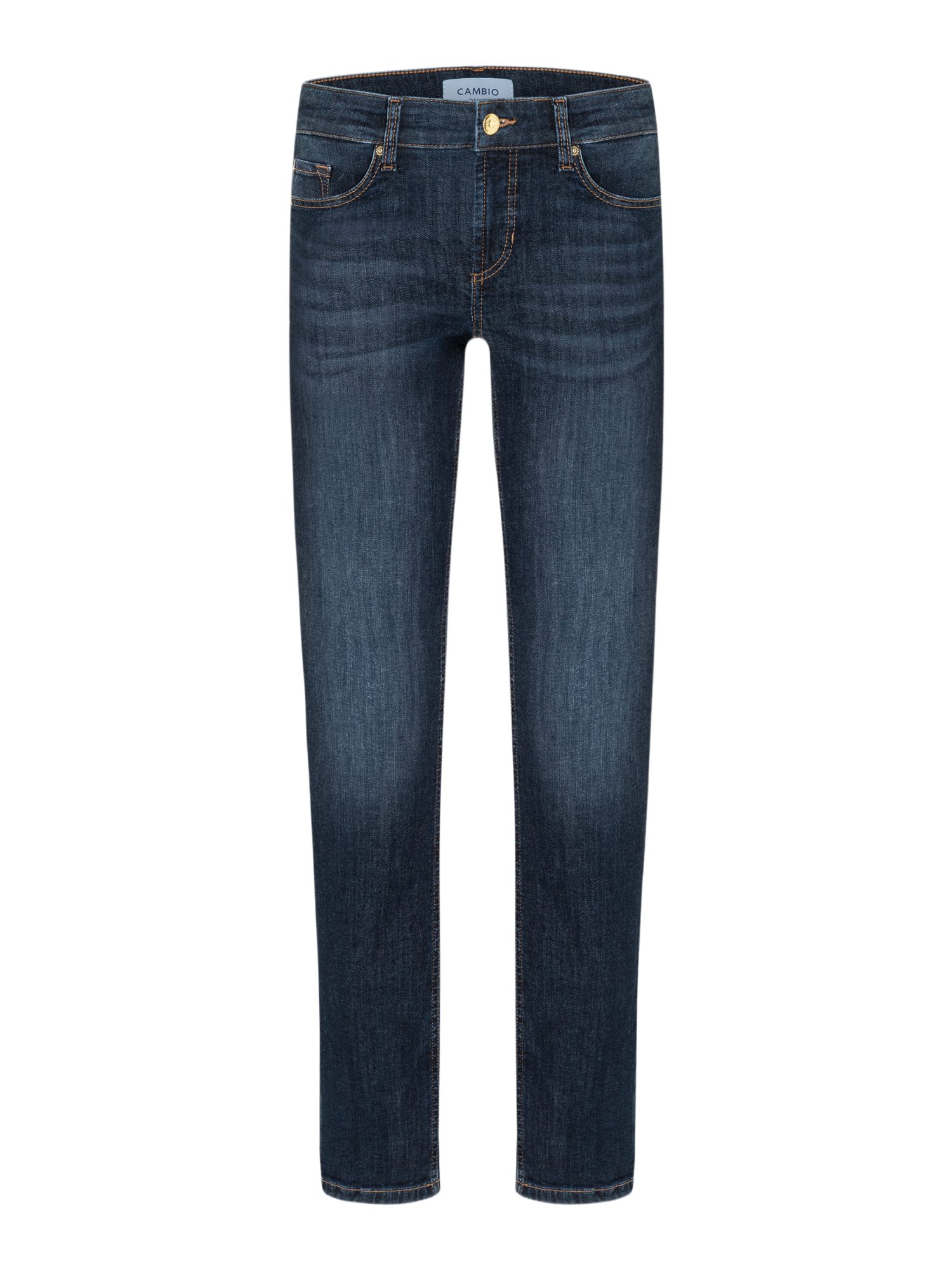Cambio Stretch-Hose blau, Casual, Baumwolle, Unifarben, Regular Fit, Mittel