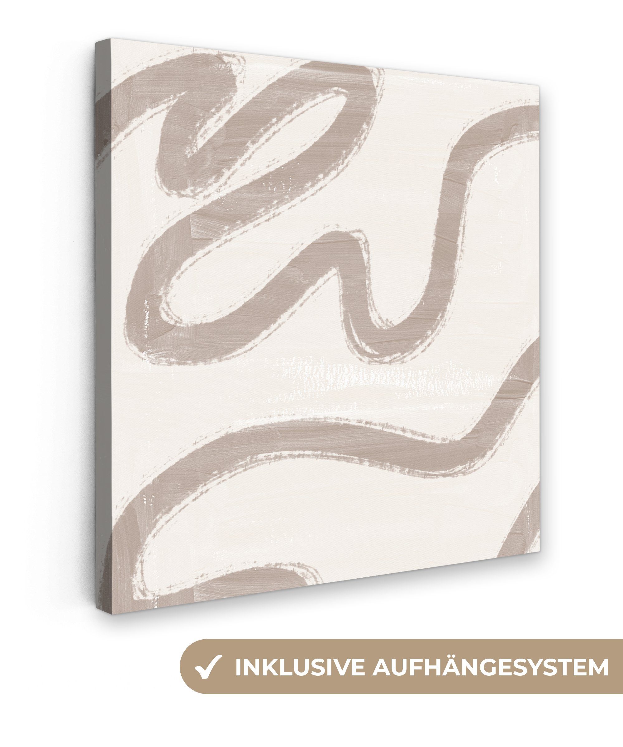 OneMillionCanvasses® Leinwandbild Abstrakt - Kunst - cm Moderne für Beige, 20x20 Leinwand Schlafzimmer, St), Wohnzimmer (1 Bilder