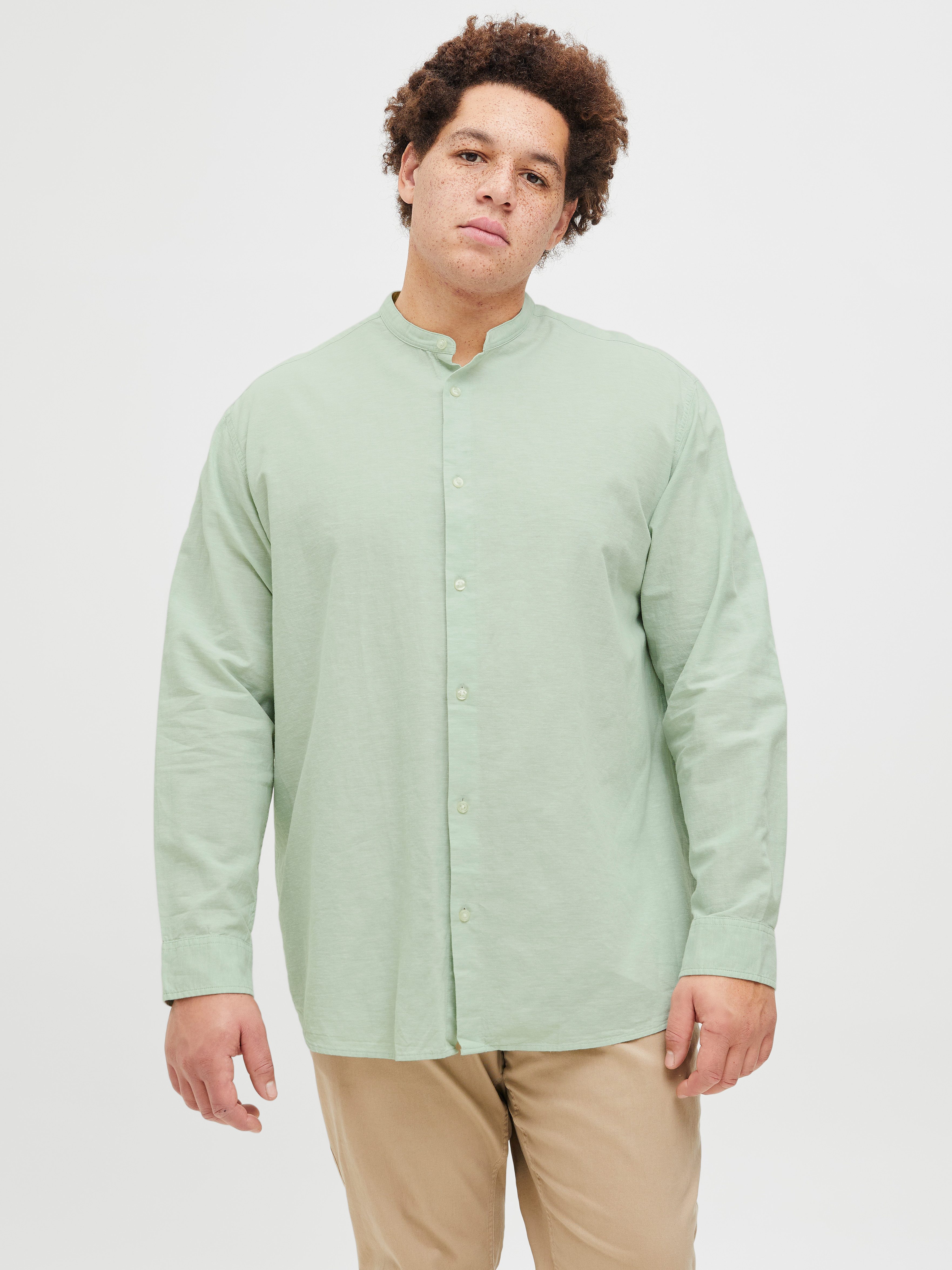 Jack & Jones PlusSize Langarmhemd JJEBREEZE LINEN BLE BAND SHIRT LS SN PLS günstig online kaufen