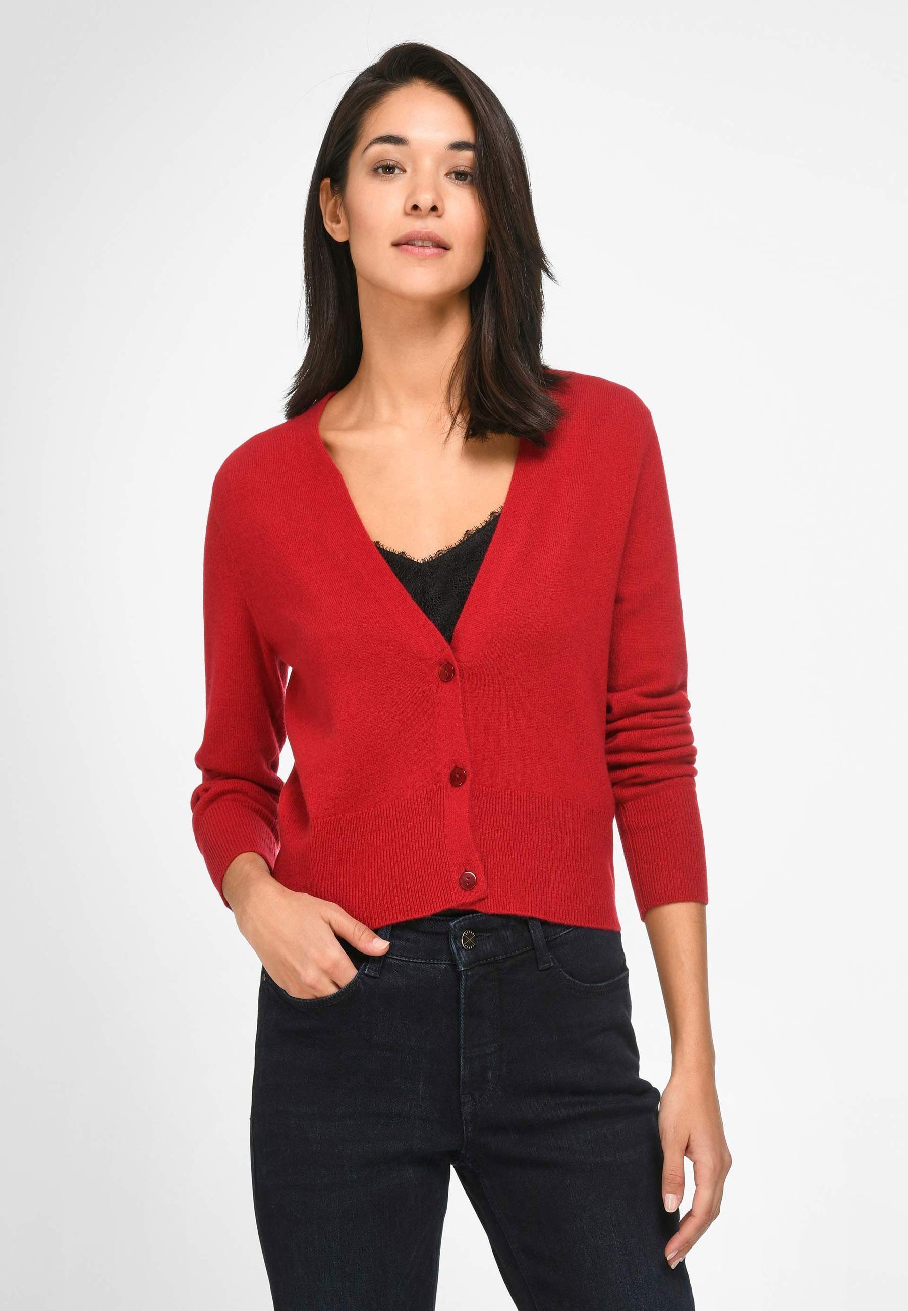 include Strickjacke cashmere Ton-in-Ton-Nähte