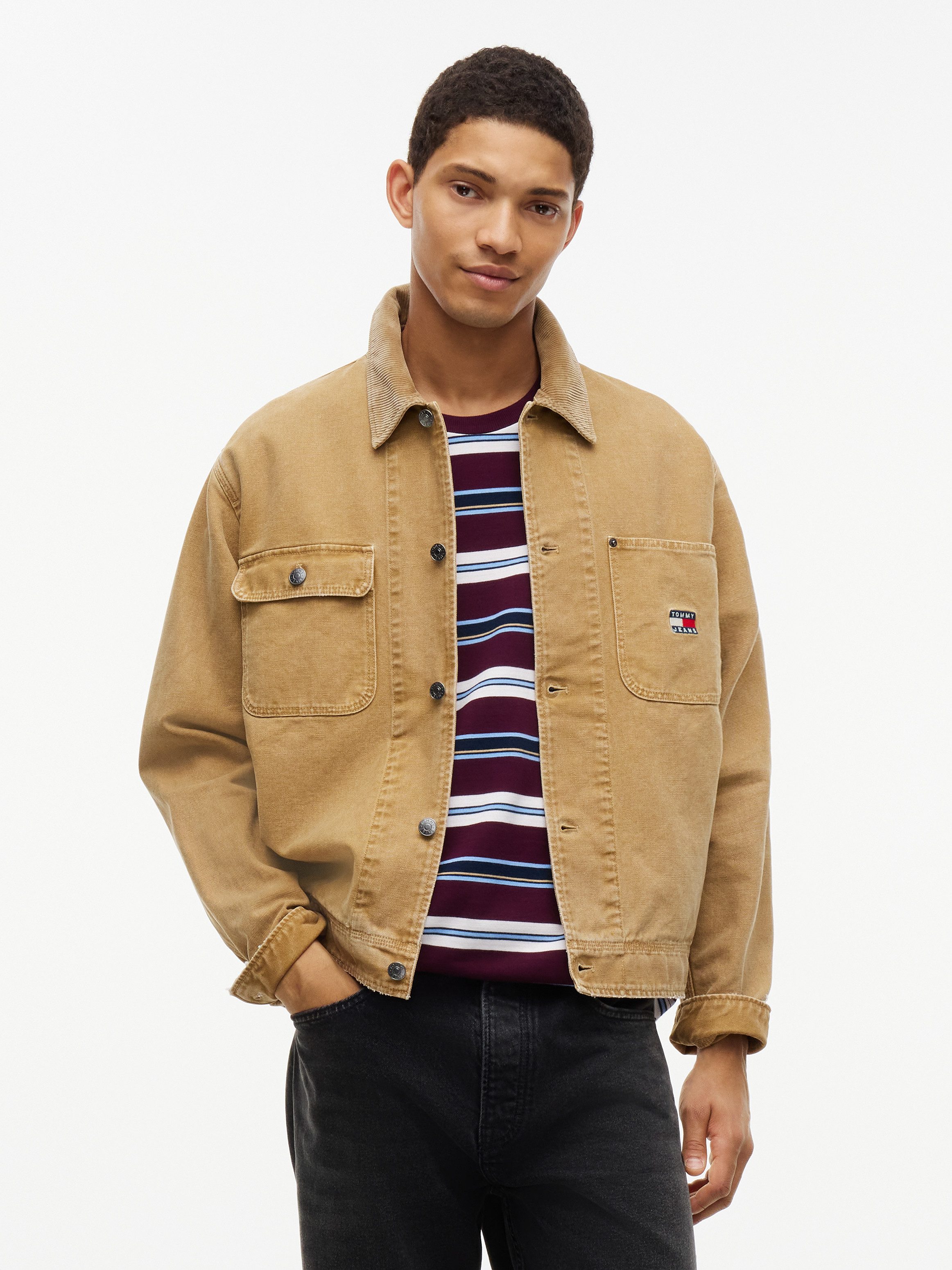 Tommy Jeans Cordjacke CORD COLLAR CANVAS Regular fit mit Eingrifftaschen – Bild 2 von 5