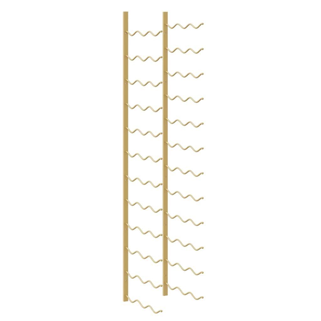 vidaXL Weinregal Wand-Weinregal für 36 Flaschen Golden Eisen, 1-tlg.