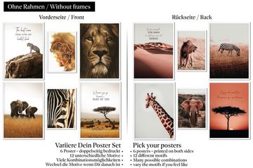 CreativeRobin Poster » Afrika « Poster-Set als Wohnzimmer Deko, CreativeRobin, Afrika