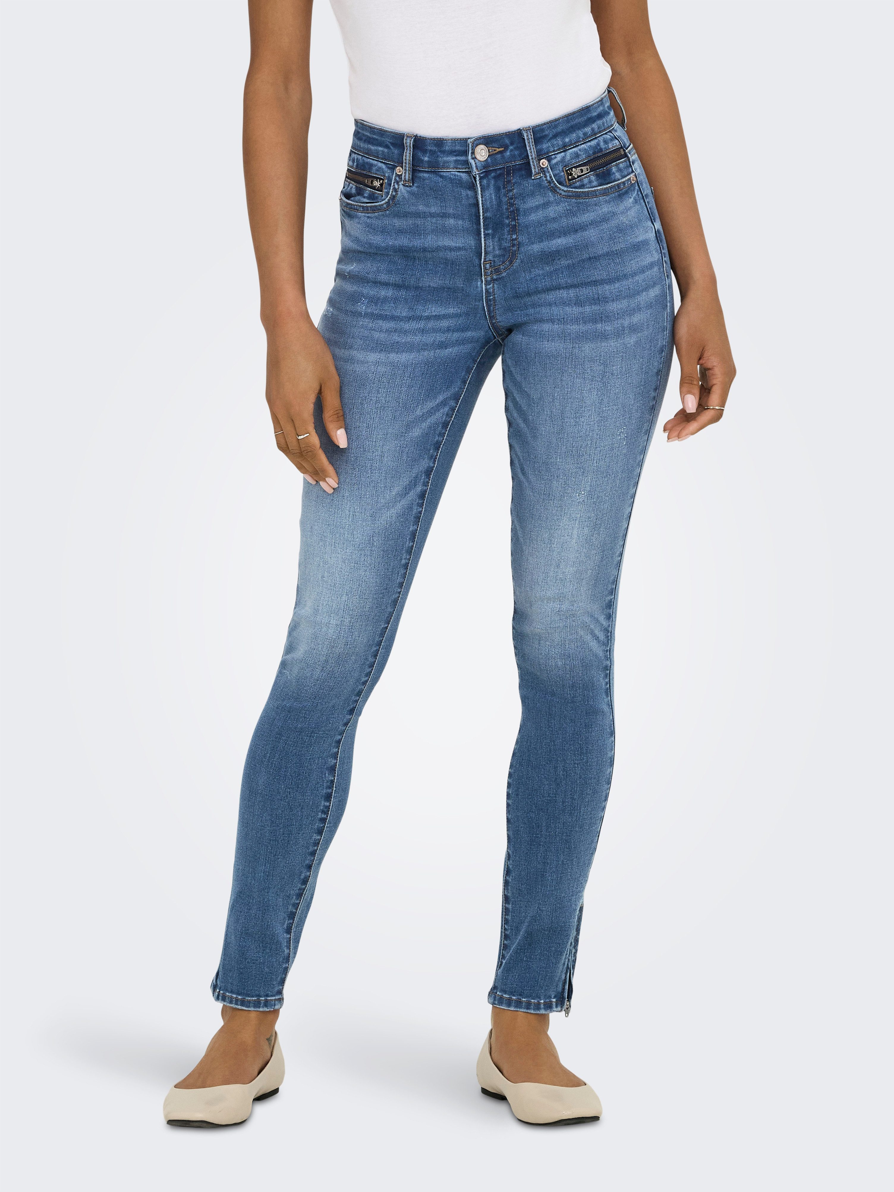 ONLY Skinny-fit-Jeans ONLWAUW MW ZIP SK günstig online kaufen