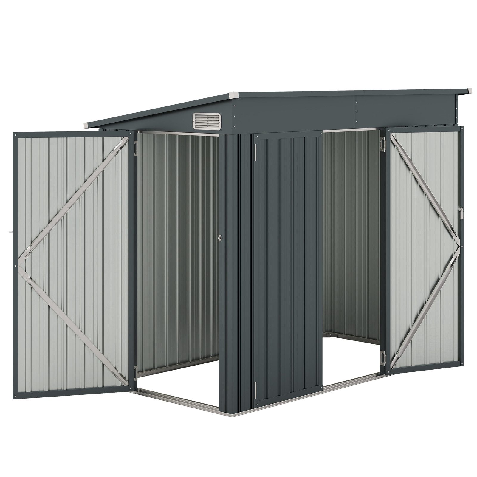 COSTWAY Gerätehaus, BxT: 235x117 cm, (1 St), mit Vordertür & Seitentür & Pu günstig online kaufen