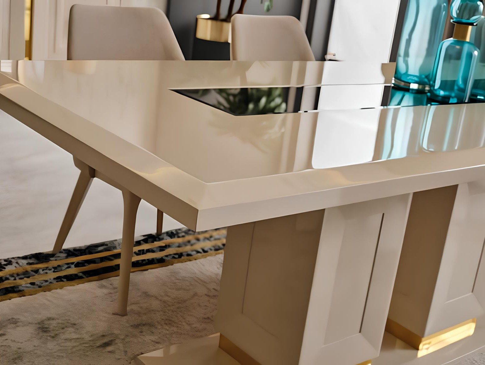 Xlmoebel Esstisch Moderner ausziehbarer Esstisch aus Holz in Braun und Schwarz (1-St), Made in Europa