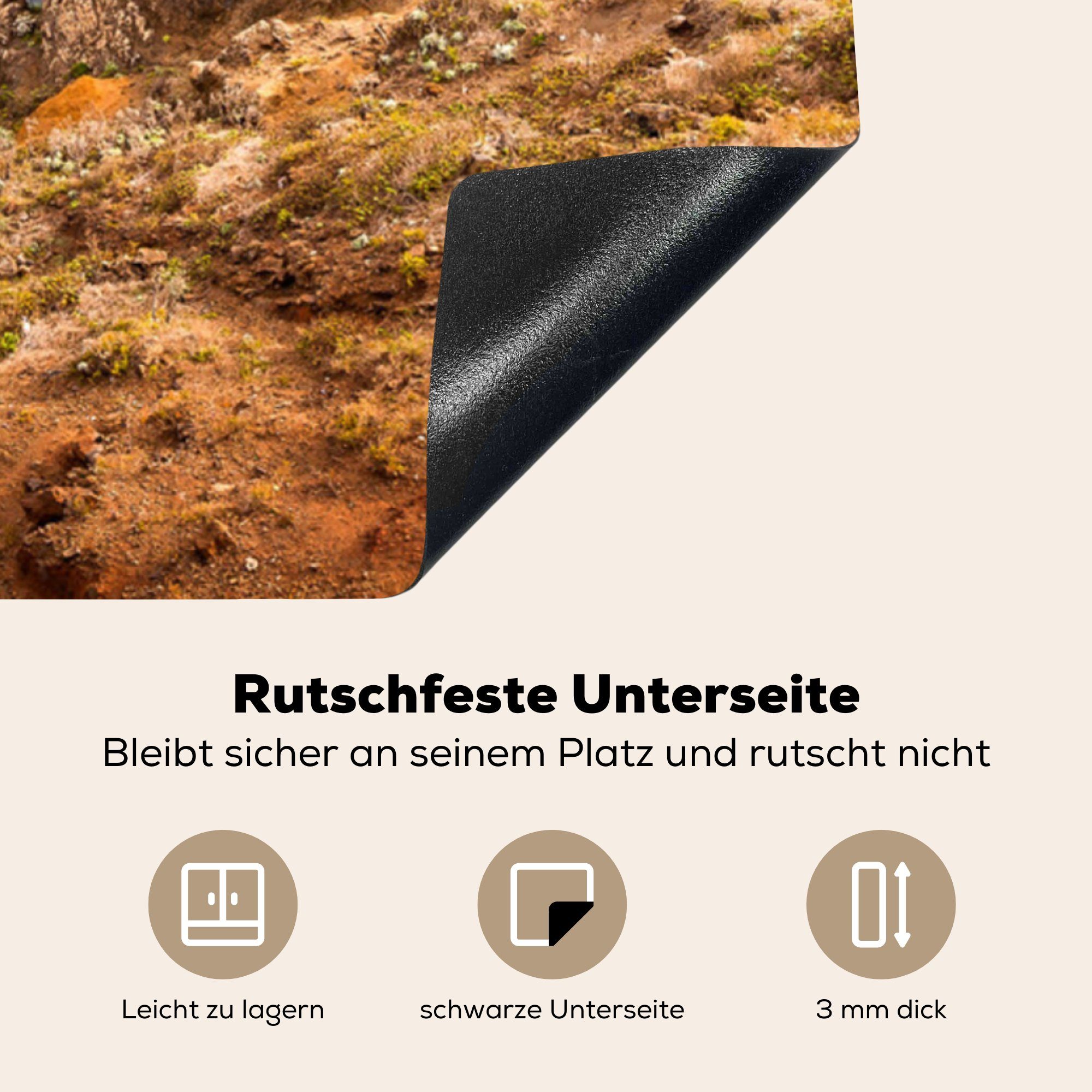 Portugal Herdblende-/Abdeckplatte Vinyl, - cm, Ceranfeldabdeckung, Madeira, Küste 78x78 - küche Arbeitsplatte für tlg), (1 MuchoWow