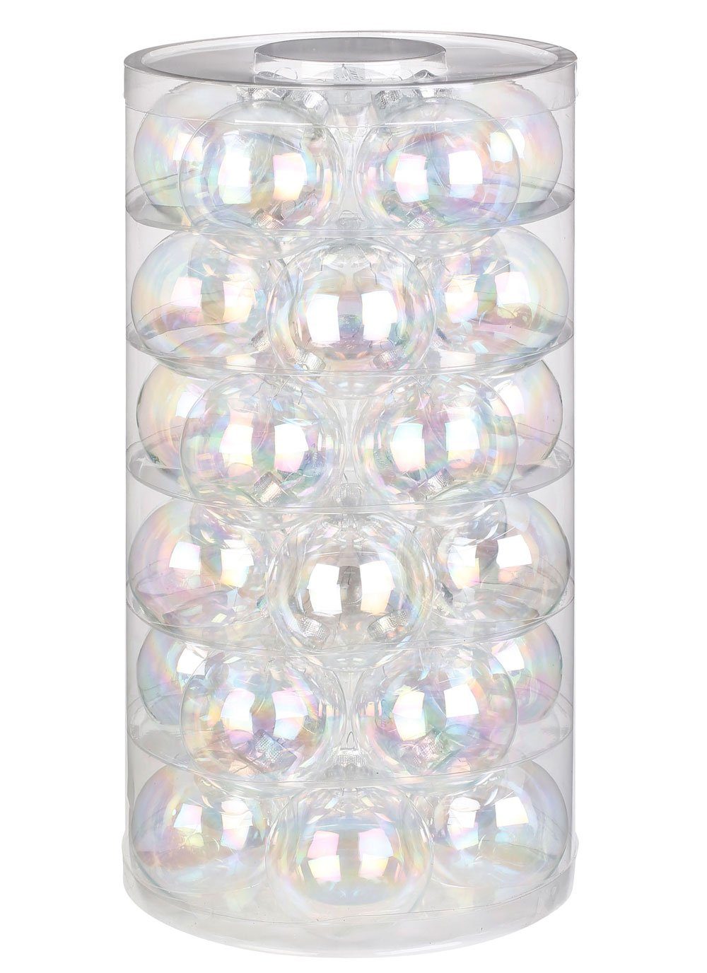 MAGIC by Inge Weihnachtsbaumkugel, Weihnachtskugeln Glas 6cm klar Irisierend, 30 Stück