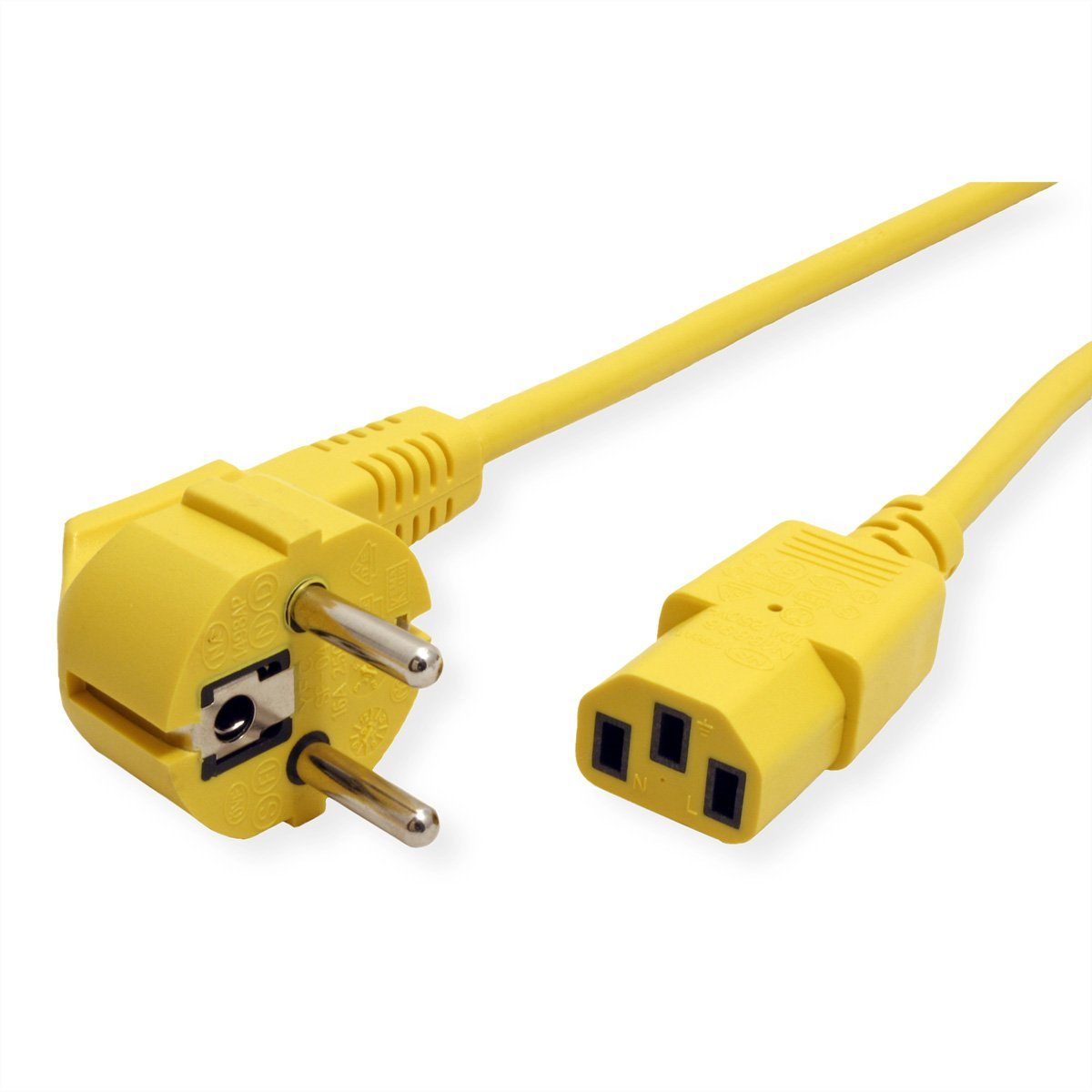 ROLINE Netzkabel, gerade IEC-Buchse Stromkabel, Schutzkontakt, CEE 7/7, Typ-E/F Männlich (Stecker), IEC320 C13, Kaltgeräte, 10A Weiblich (Buchse) (180.0 cm)