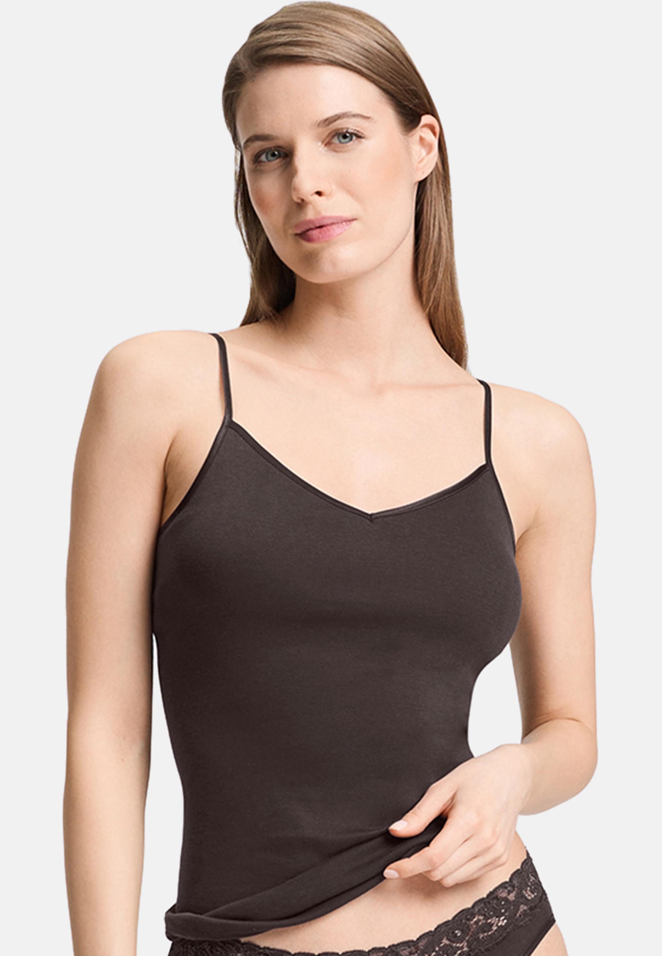Hanro Unterhemd Cotton Seamless (1-St) Spaghetti Top - Baumwolle - Atmungsaktiv - Herausnehmbare Polster