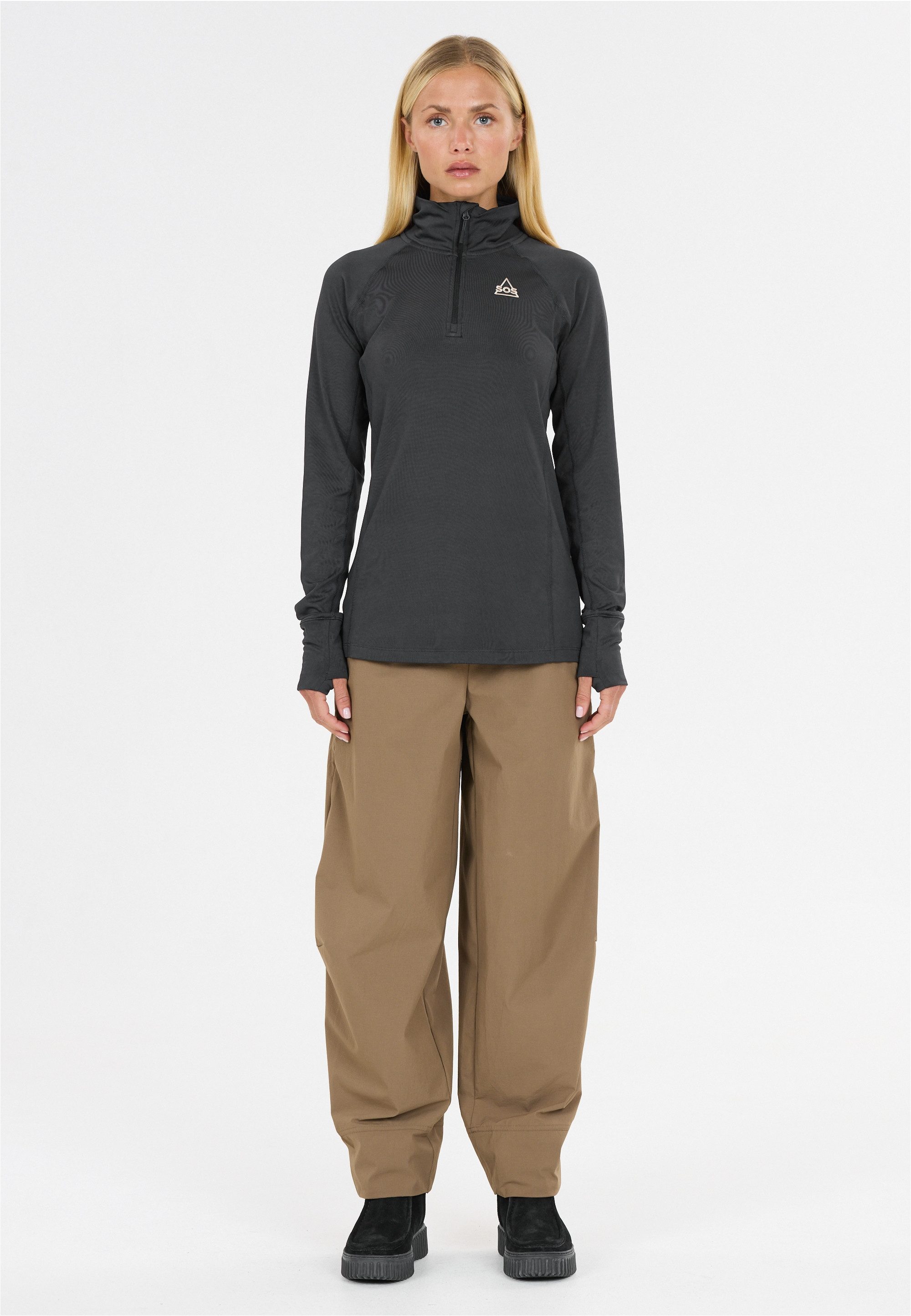 SOS Fleeceshirt Jasna mit praktischem Half-Zip