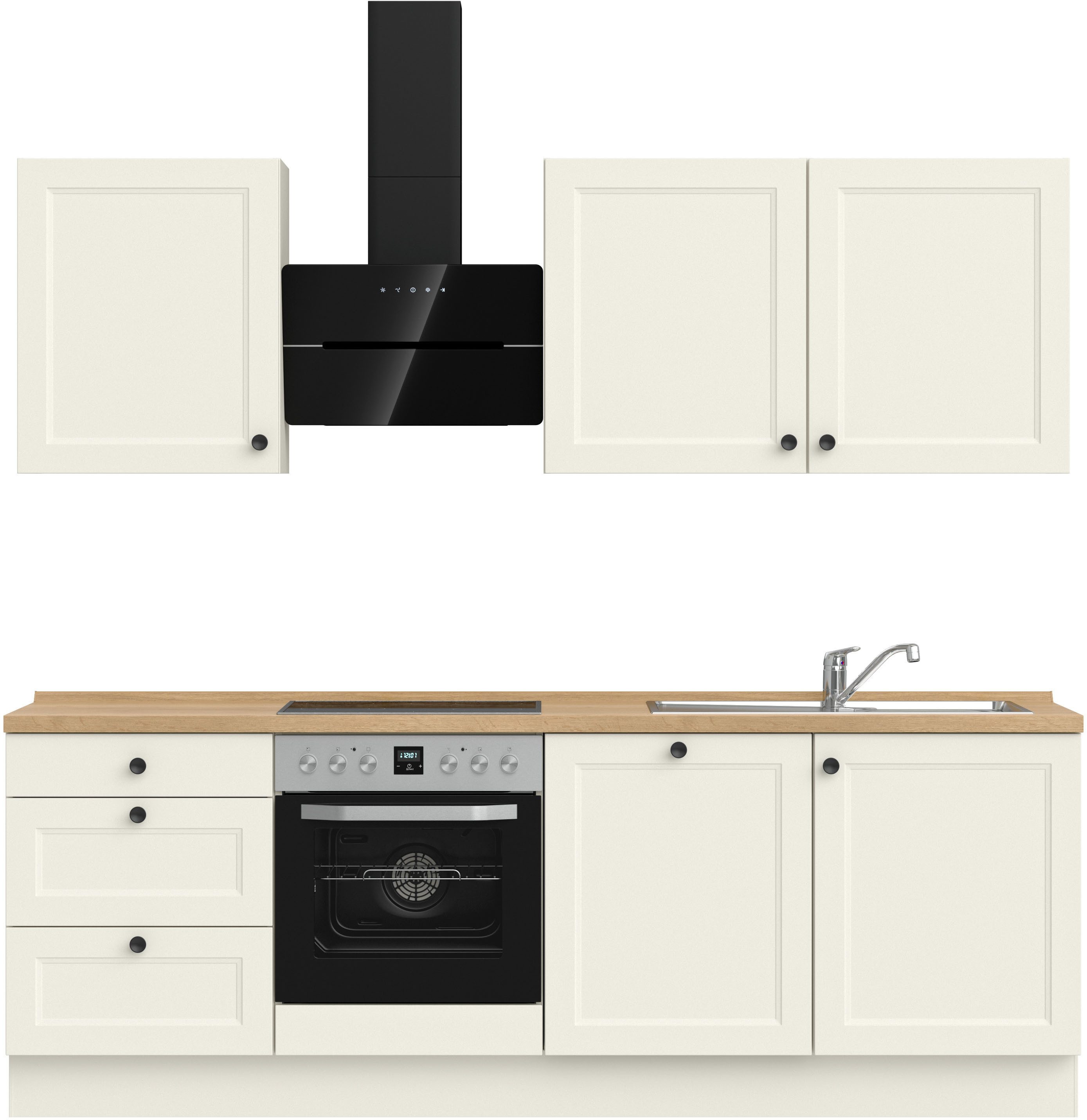 nobilia® Кухниzeile "Cascada II", vormontiert, Breite 240 cm, Ausrichtung wählbar, wahlw. mit E-Geräten