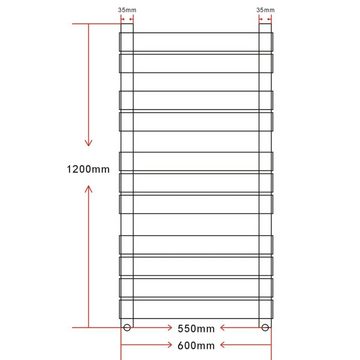 vidaXL Heizkörper Handtuchheizkörper Gerade 600x1200 mm