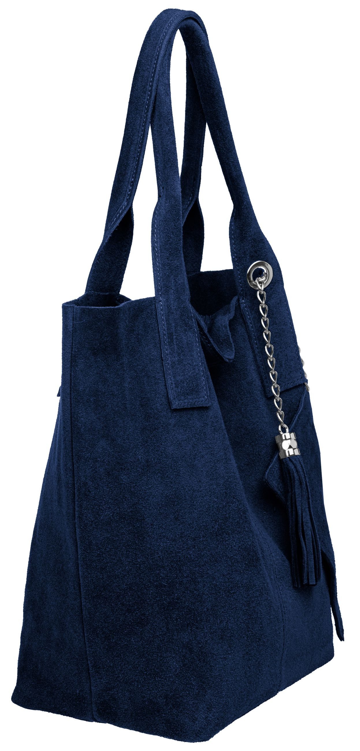 Caspar Schultertasche große Wildleder Shopper Damen günstig online kaufen
