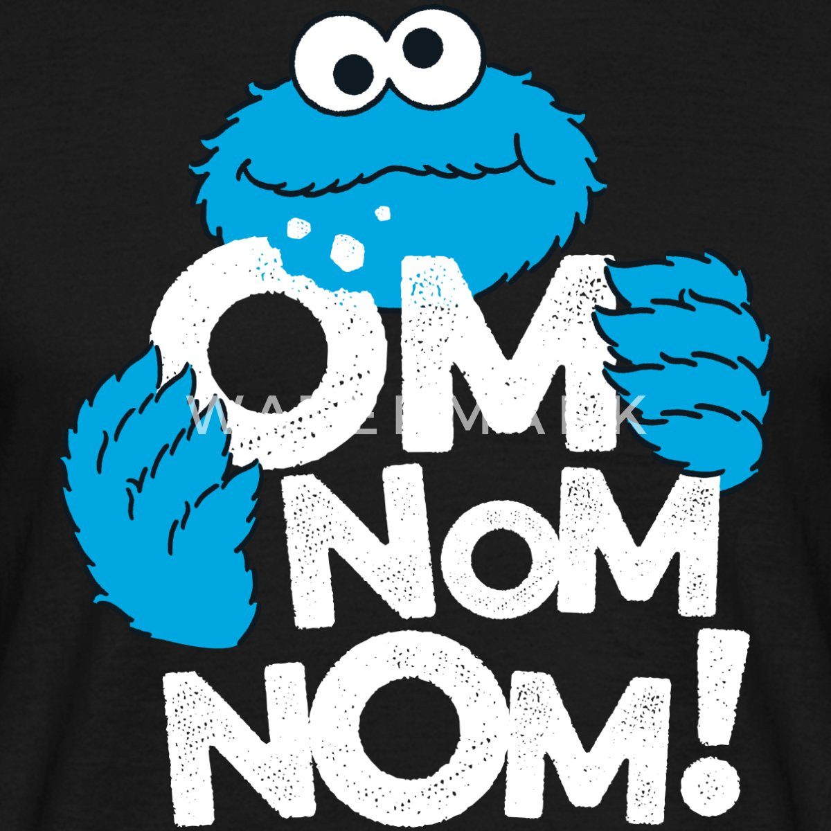 Spreadshirt T-Shirt Sesamstraße Krümelmonster Om Nom günstig online kaufen