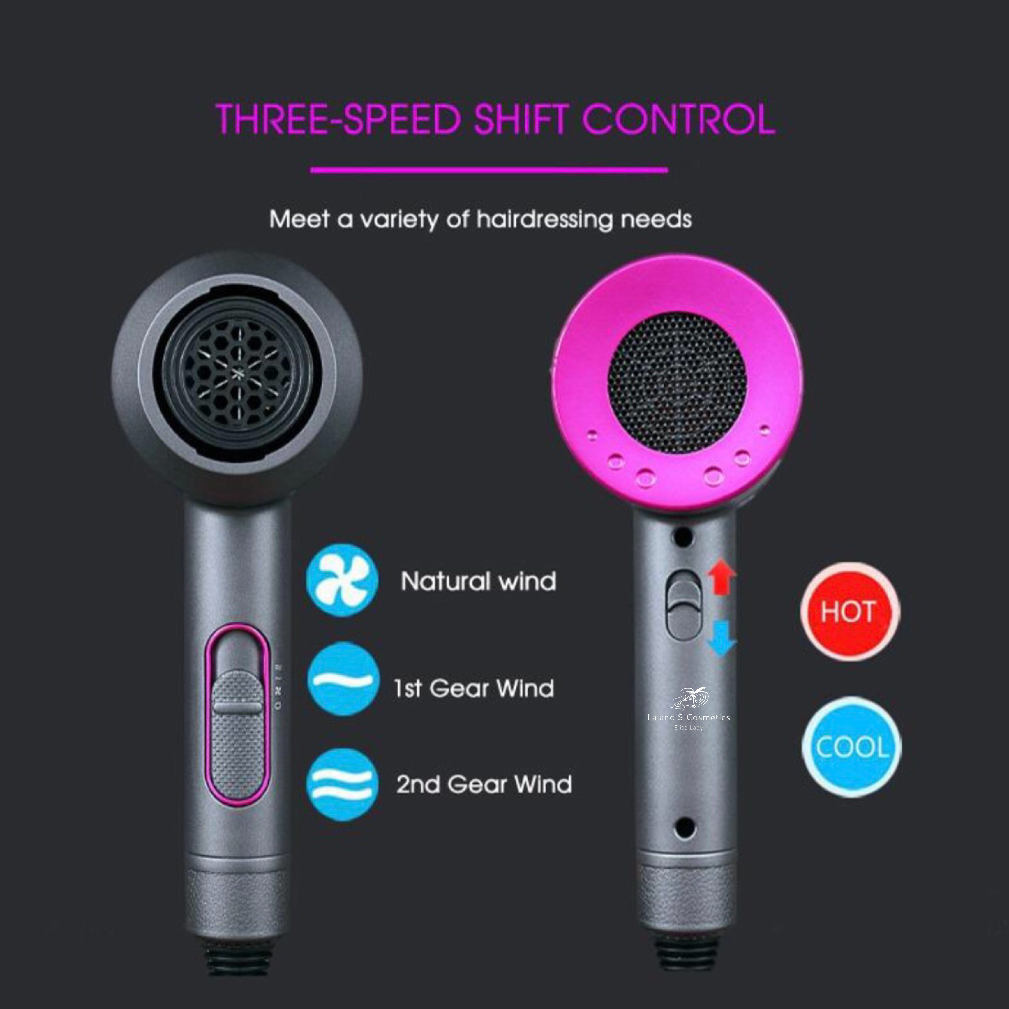 Lalano`S Cosmetics Haartrockner Ionic Volumizer Hair Dryer Warmluftbürste 3 in 1 Hairstylist, 2000,00 W, AC-Motor