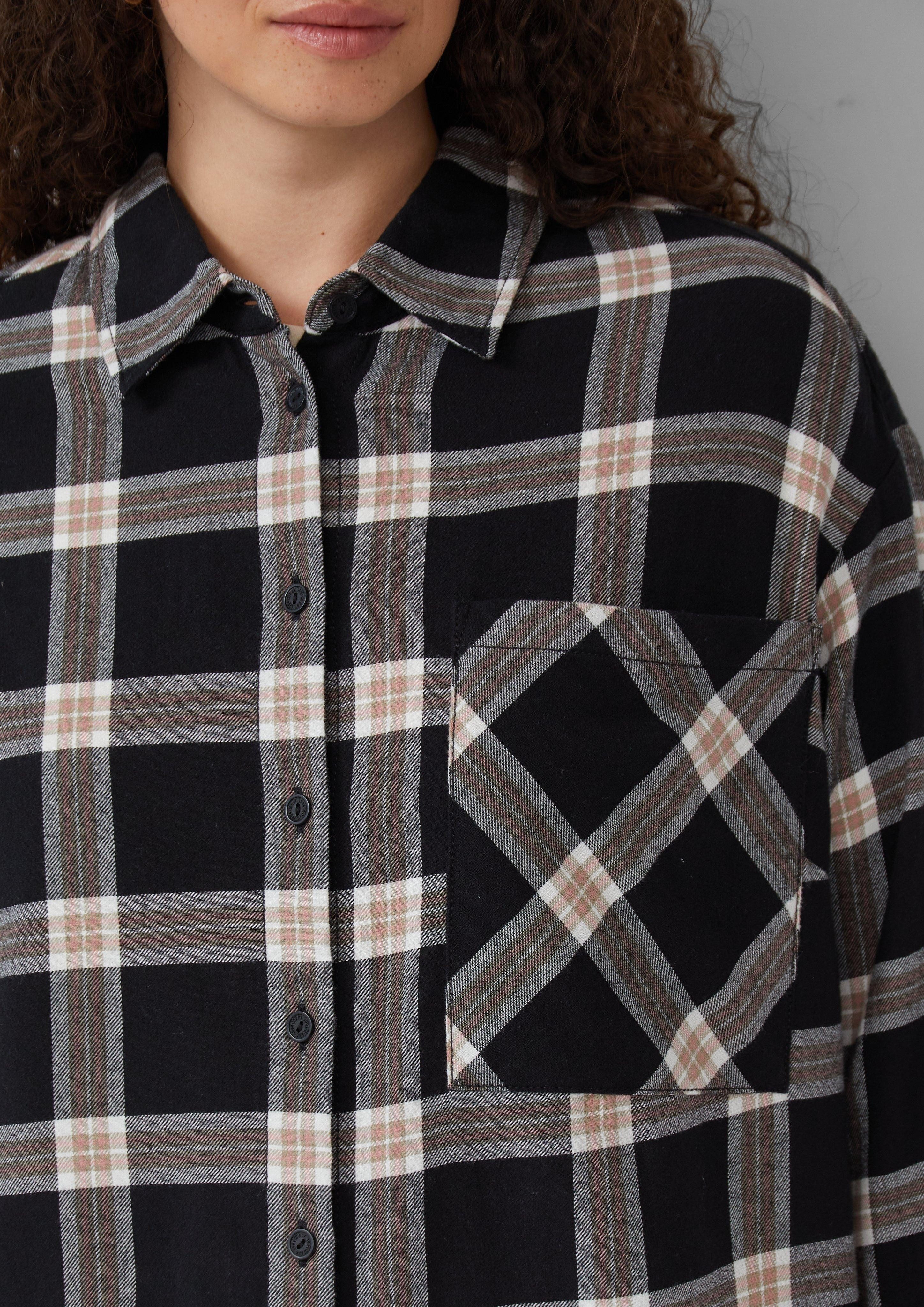 QS Langarmbluse Bluse aus Baumwollflanell günstig online kaufen