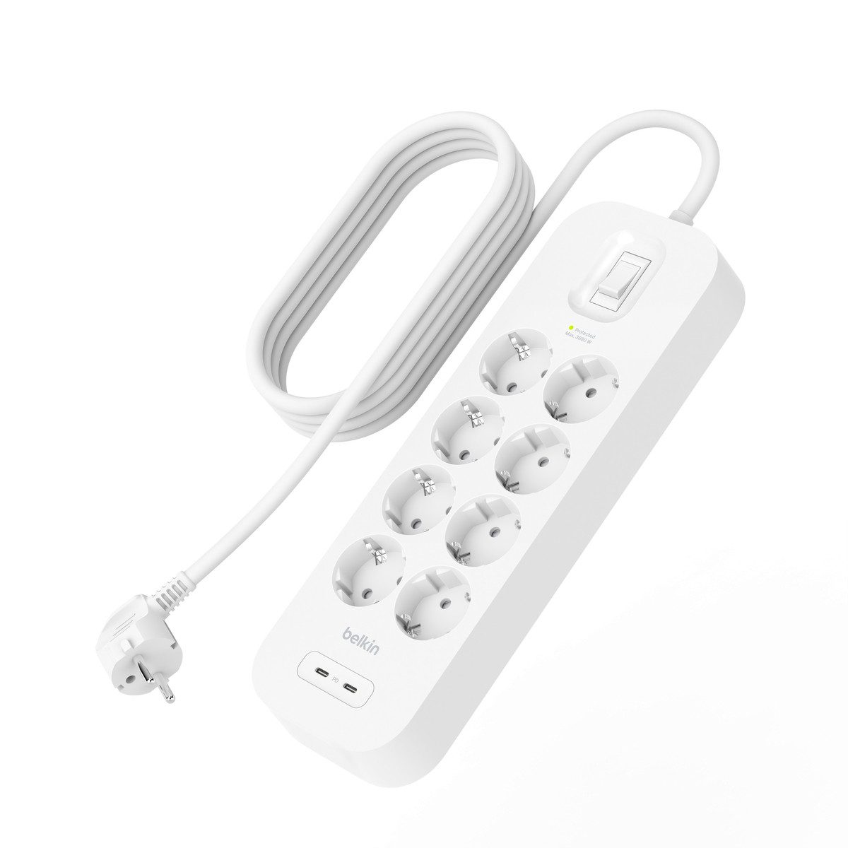 Belkin Etui Steckdosenleiste 8-Fach, 30W 2m Kabel