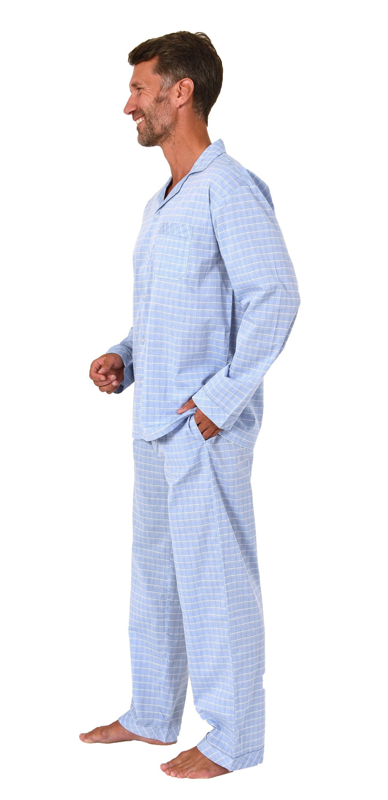 Normann Pyjama Normann Herren langarm Schlafanzug Pyjama gewebt zum durchkn günstig online kaufen