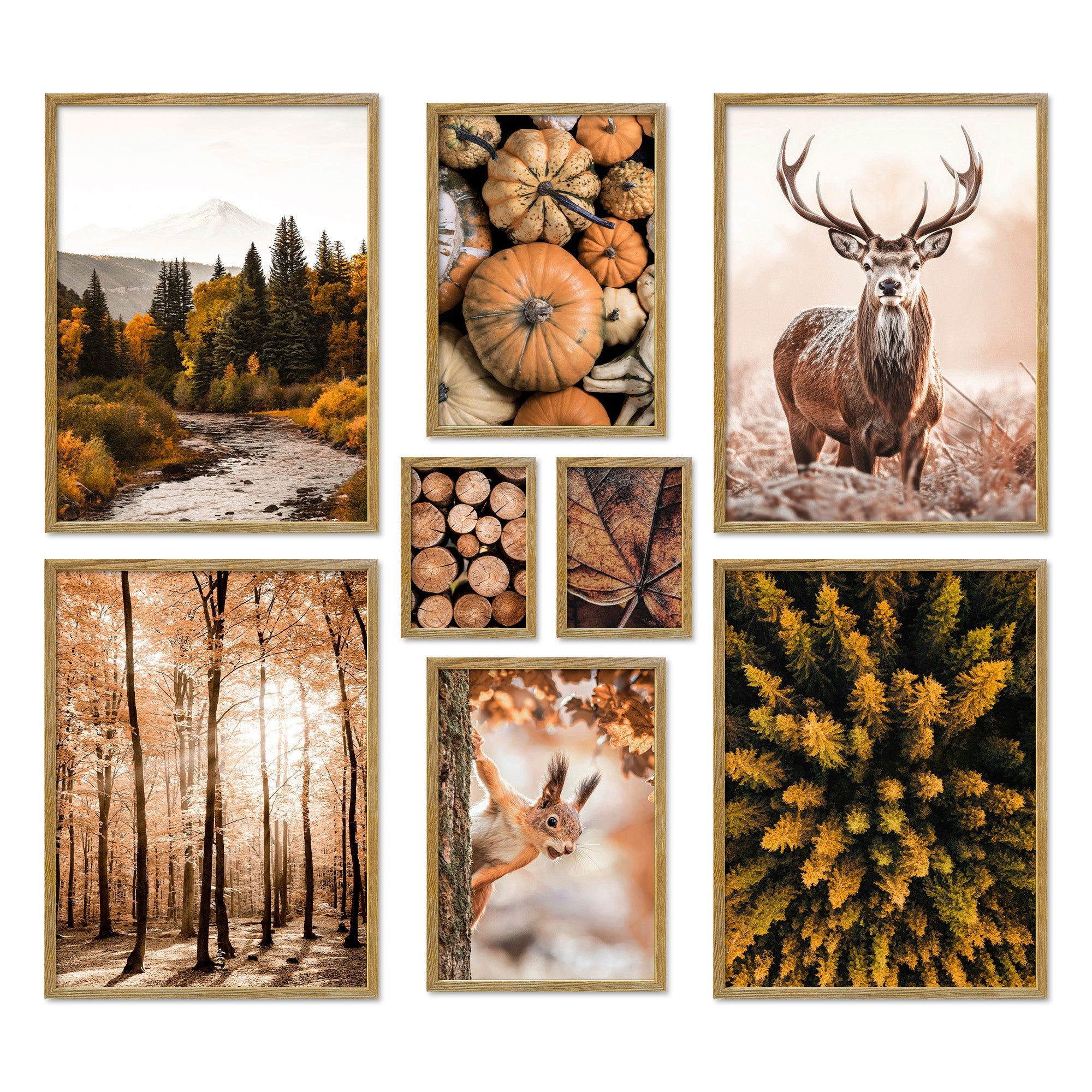 ARTFAVES Bilder-Collage Poster Set Autumn Forest I mehrteilige Bilderwand I Wandbilder Herbst, (Wandbilder modern, 8 St) – Bild 2 von 5