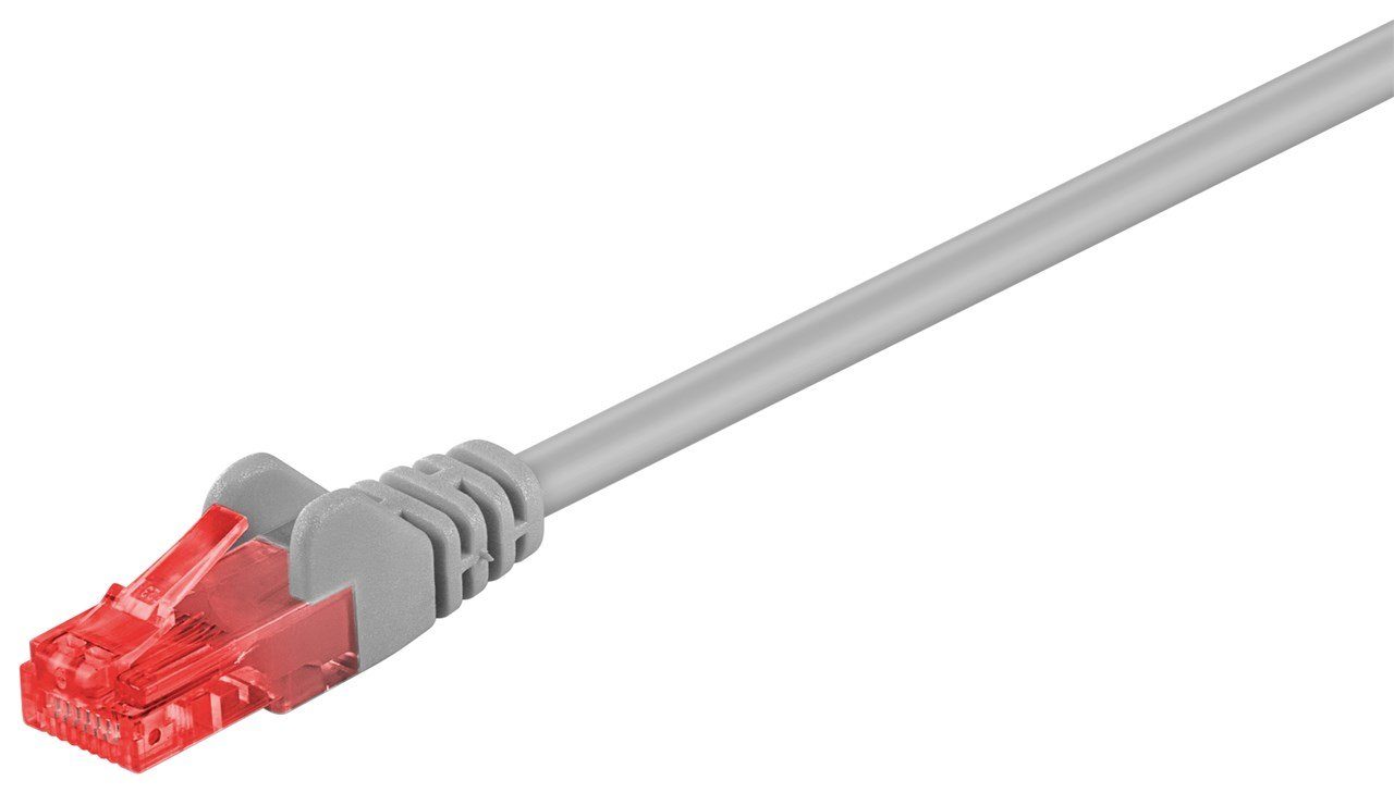 Goobay Goobay 68454 CAT 6 Patchkabel, U/UTP, Grau, 2 m - CCA Kupfergemisch Netzwerkkabel