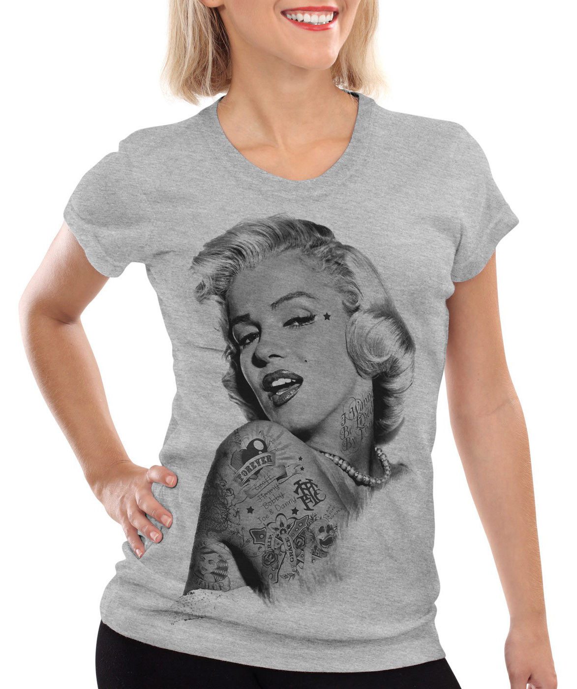 style3 T-Shirt Tattoo Marilyn inked rock günstig online kaufen