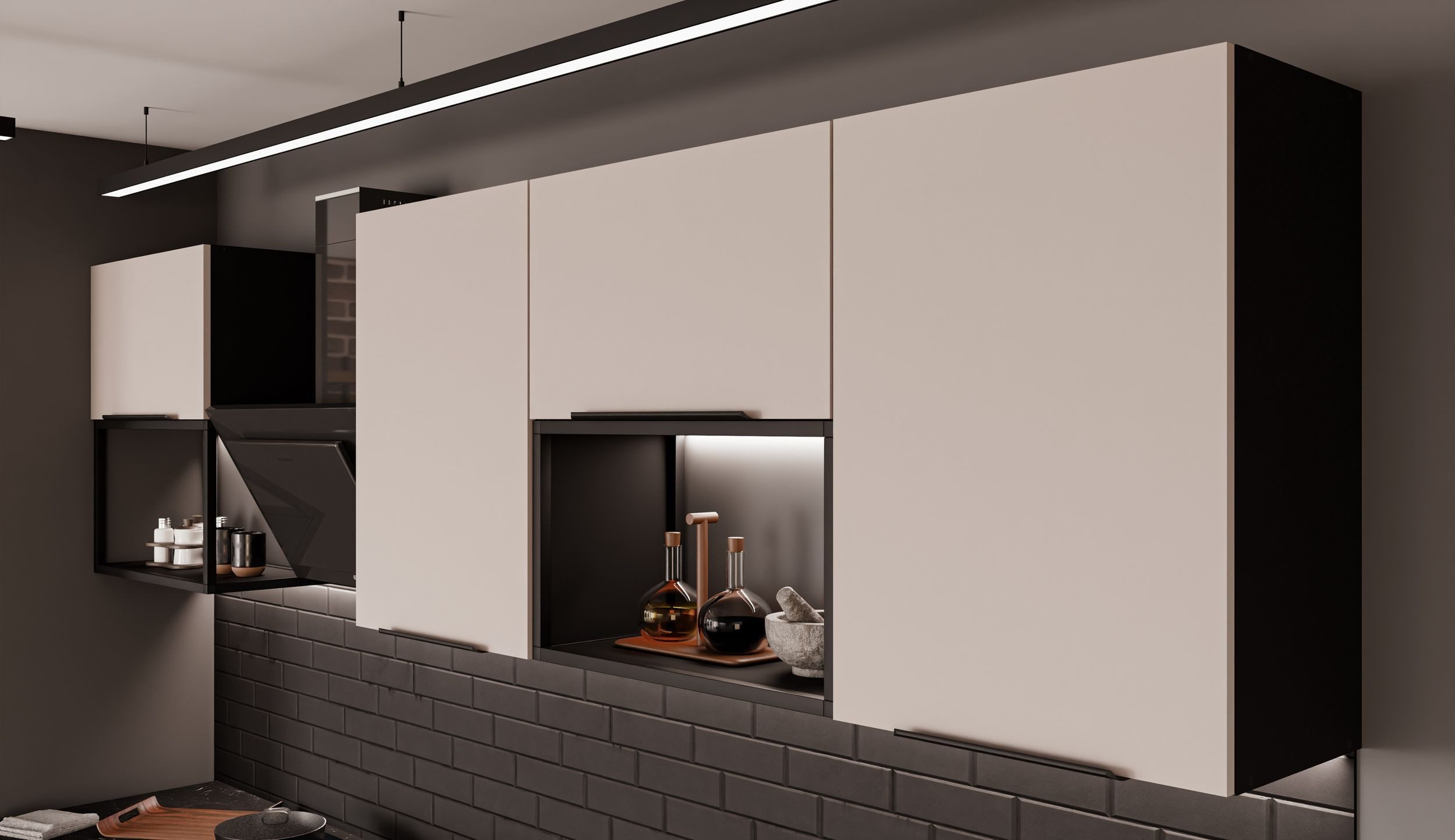 Küchen-Preisbombe Küchenzeile SIENA + ARONA BASIC LOFT 280 Küchenblock Küche Kaschmir Schwarz matt