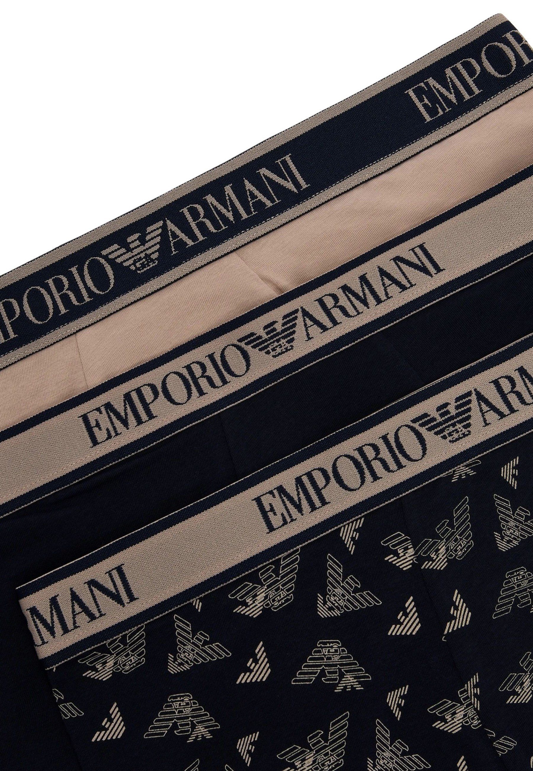 Shorts Emporio Knit Armani 3 Boxershorts Pack (3-St) Trunks Beige/Marine