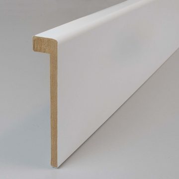 PROVISTON Sockelleiste MDF, 19 x 96 x 2500 mm, Weiß, Fliesen Abdeckleiste bis 85 mm Höhe