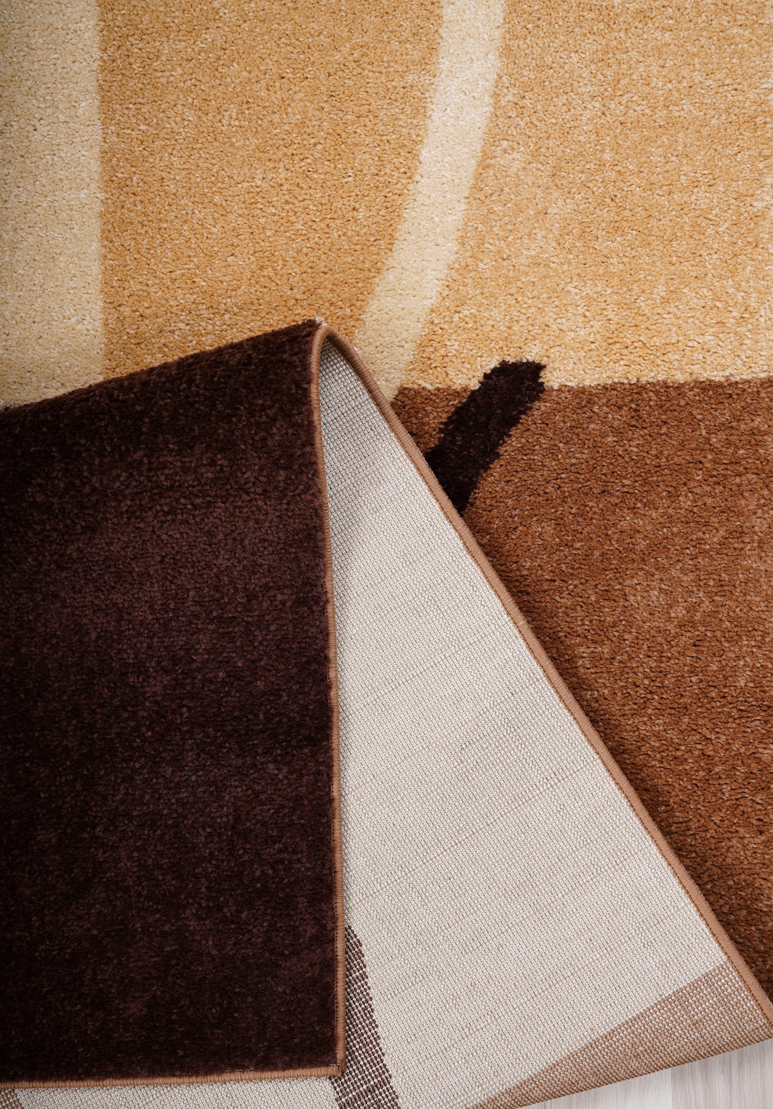 Teppich Felton, my home, rechteckig, Haptik, Muster, 11 mm, weiche kariert Höhe: braun mehrfarbig