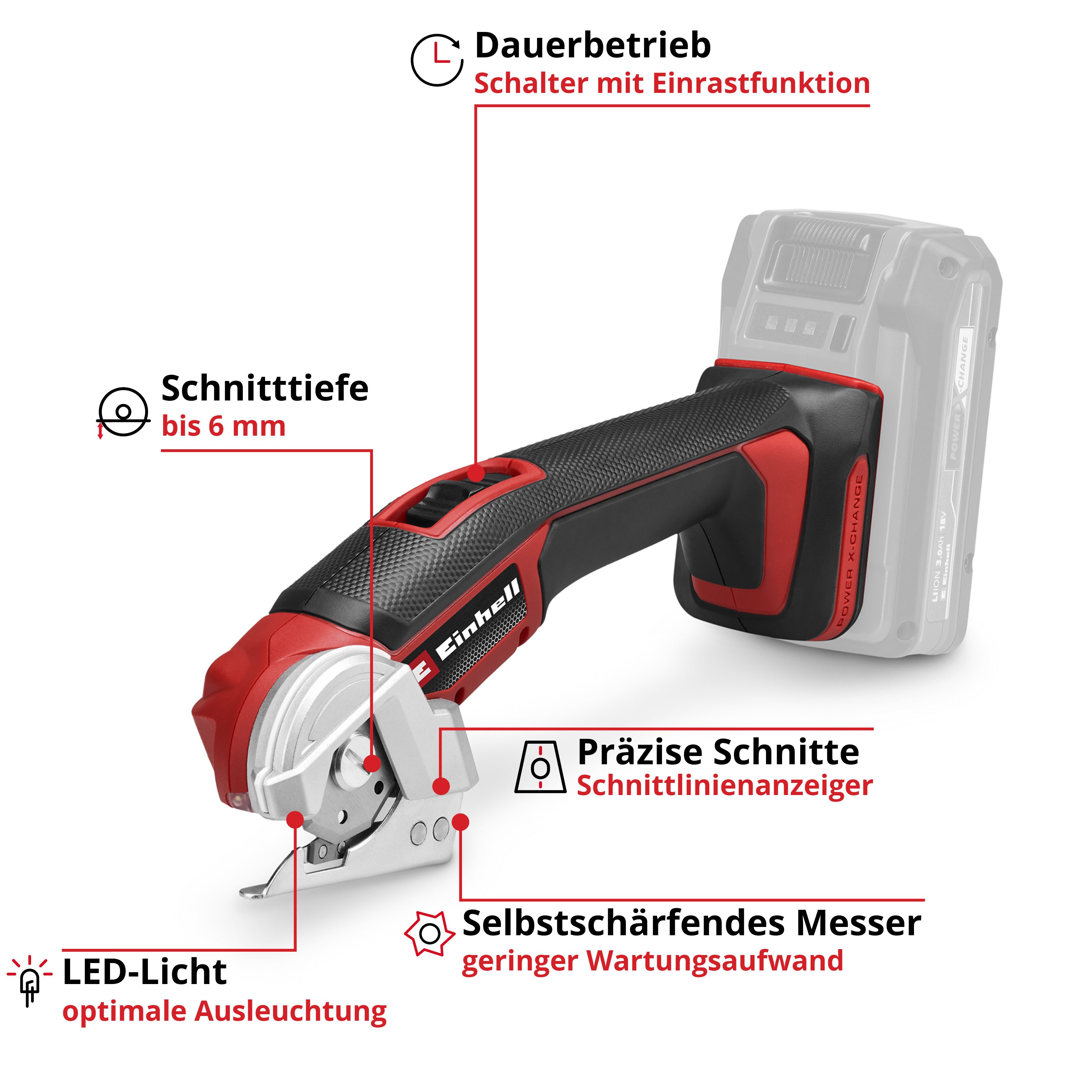Einhell Akku-Multisäge Universalschneider TE-UC 18/6 Li - Solo, ohne Akku und Ladegerät
