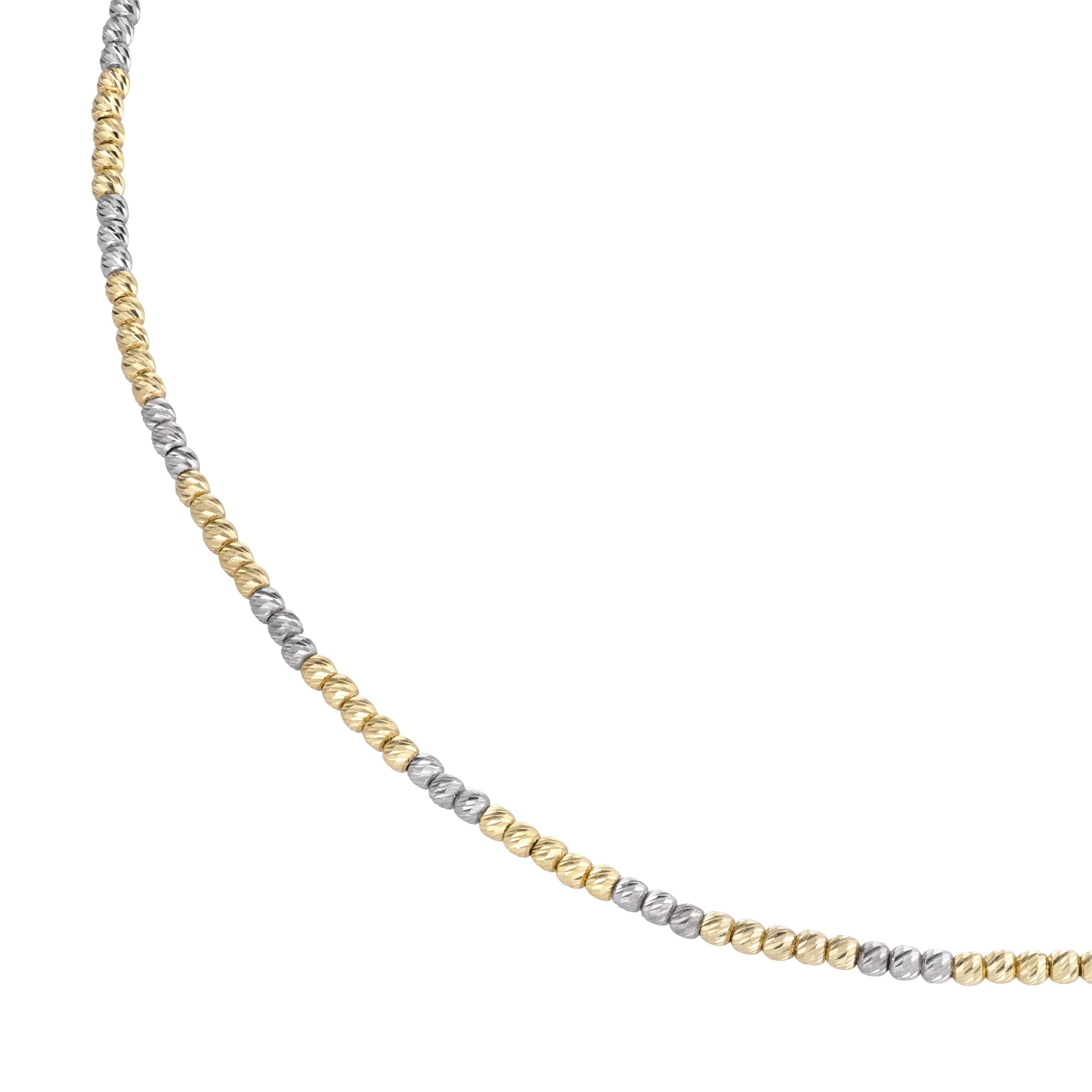 Luigi Merano Goldkette mit facettierten schönen einem 585, Lieferung Etui Kugeln, Gold in