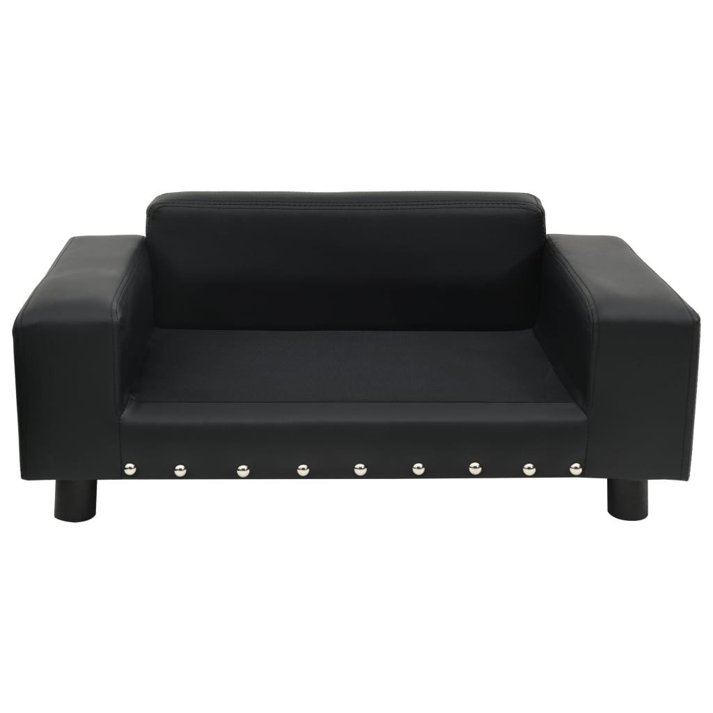 vidaXL Tierbett, Hundesofa Schwarz 81x43x31 cm Plüsch und Kunstleder