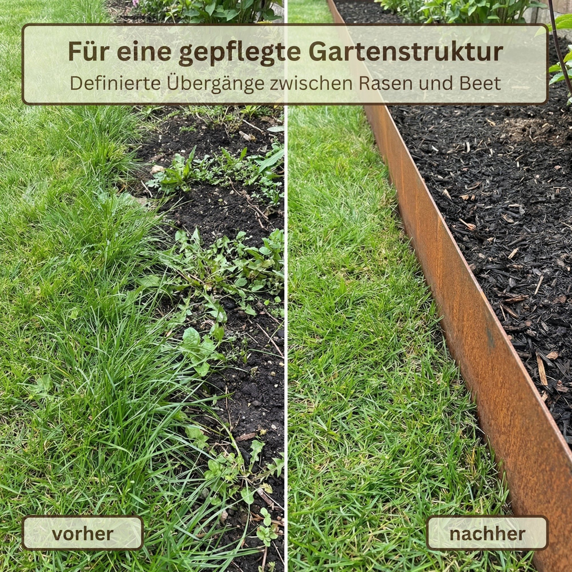 GartenAZ Rasenkante GartenAZ Rasenkantenband Corten 15 cm x 0,5 mm - Länge: 10 m